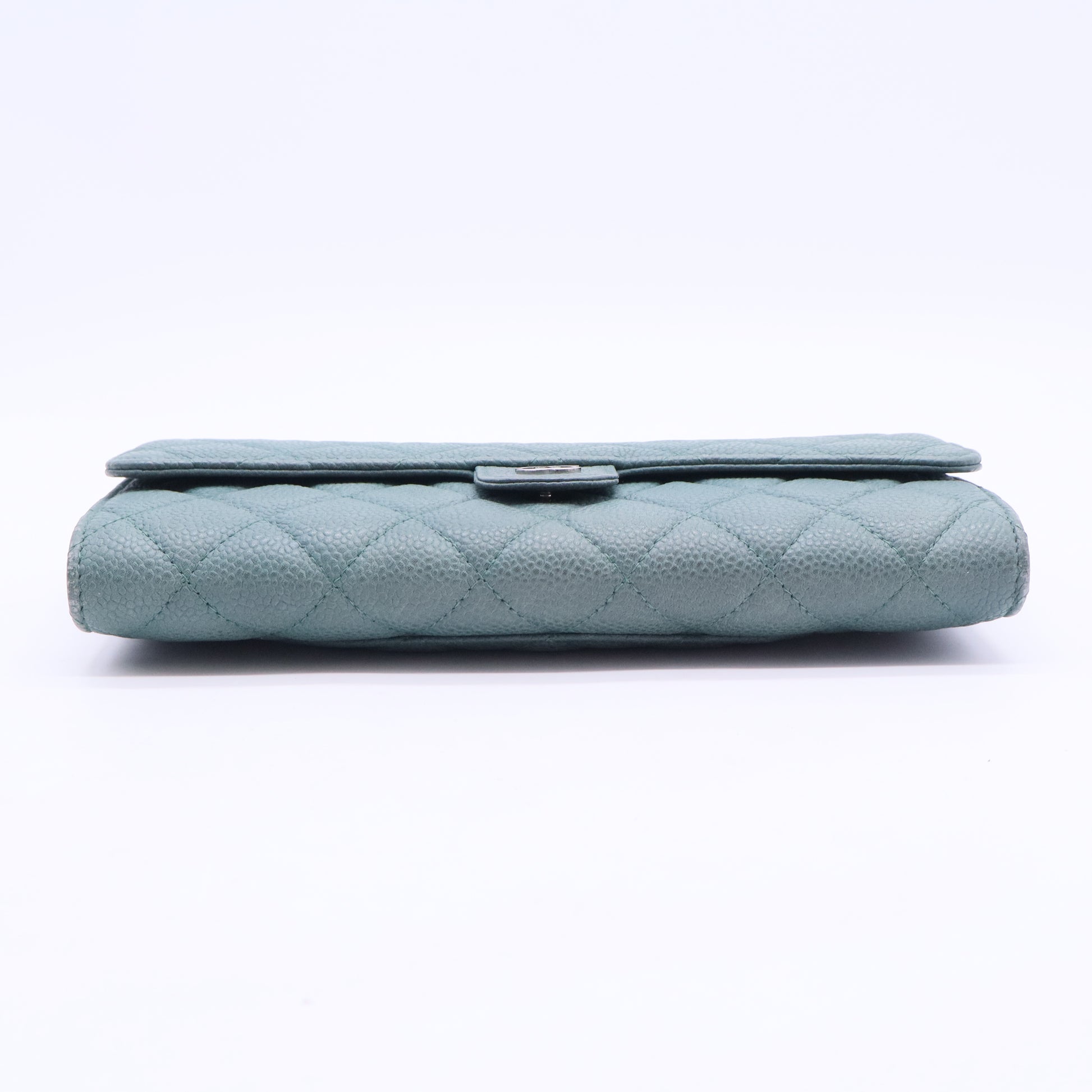 Chanel Caviar Green Clutch J2360 twins