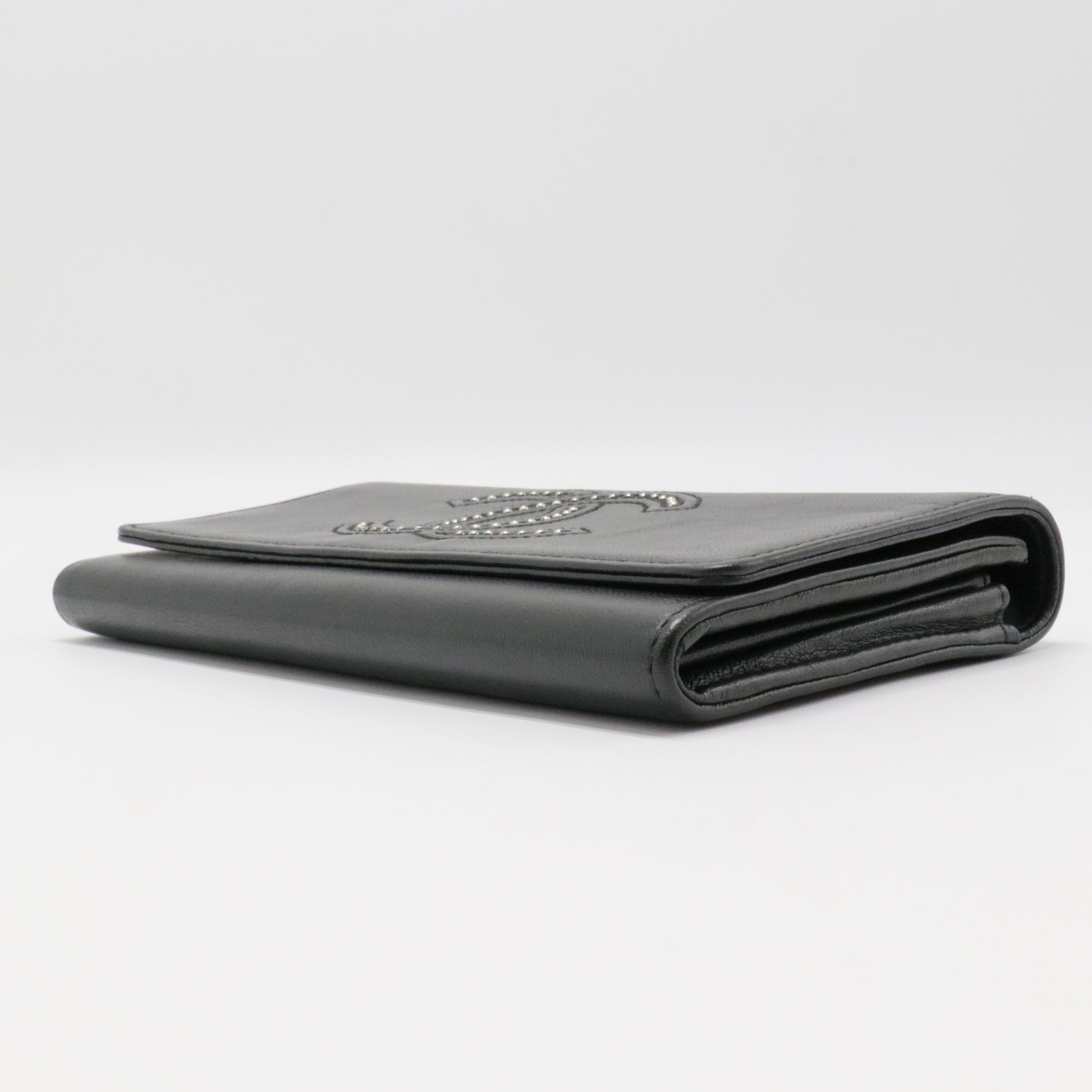 Chanel Black Studded CC Wallet