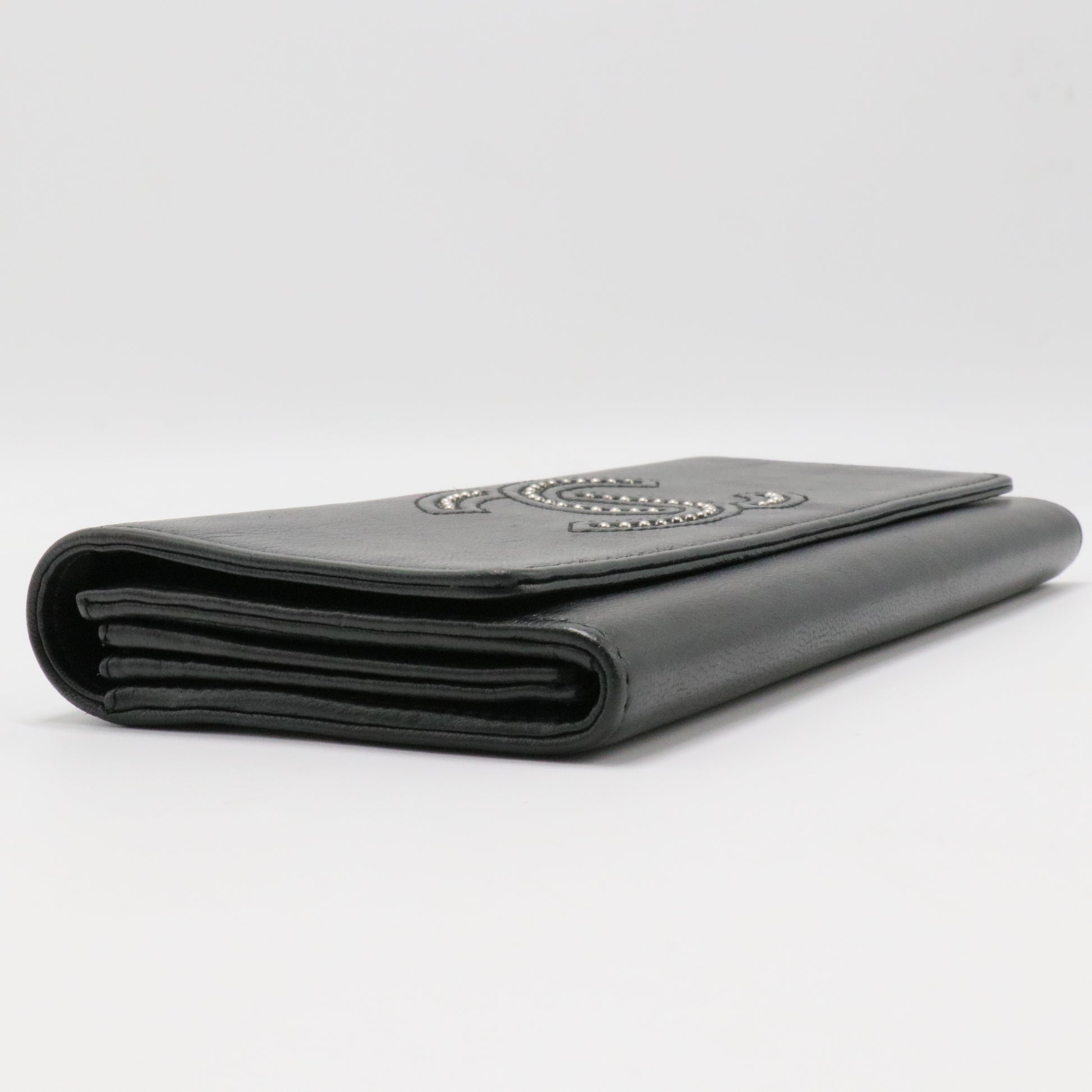 Chanel Black Studded CC Wallet