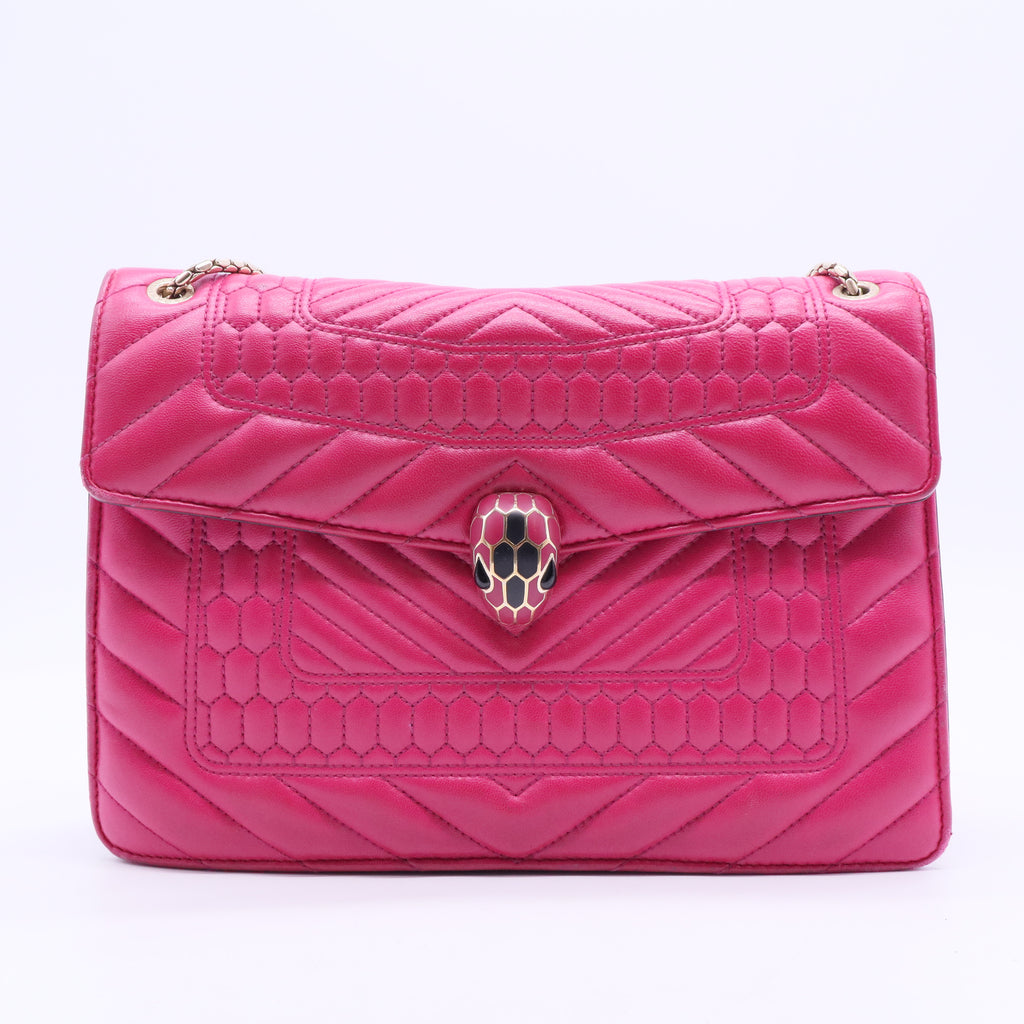 Quilted Scaglie Leather Medium Serpenti Forever Twins