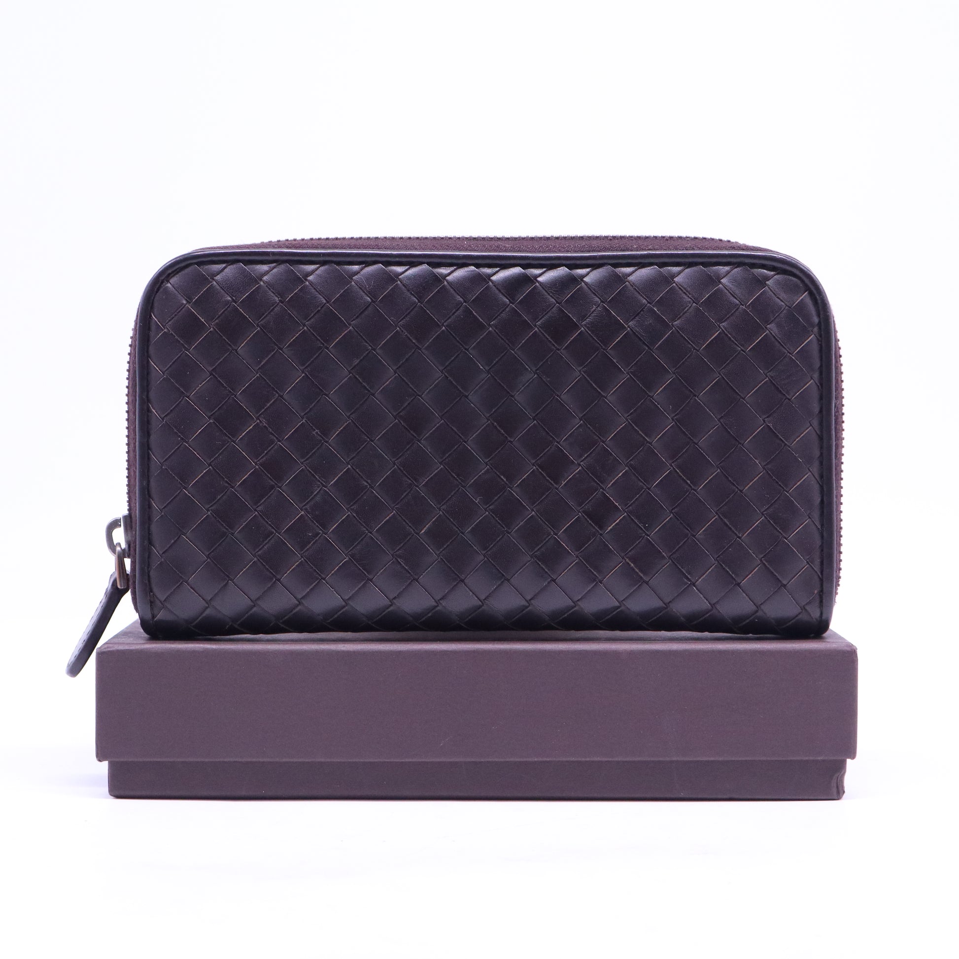 Bottega Veneta Nappa Intrecciato Zip Around Wallet Aubergine W20900