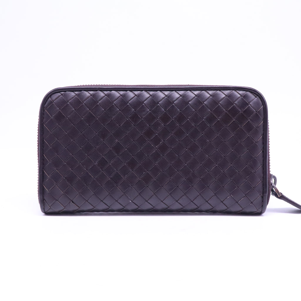 Bottega Veneta Nappa Intrecciato Zip Around Wallet Aubergine W20900