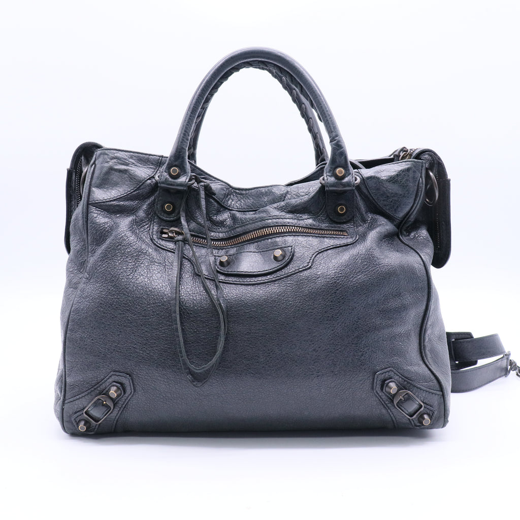 Anthracite Lambskin Leather Motorcycle Velo Bag Twins