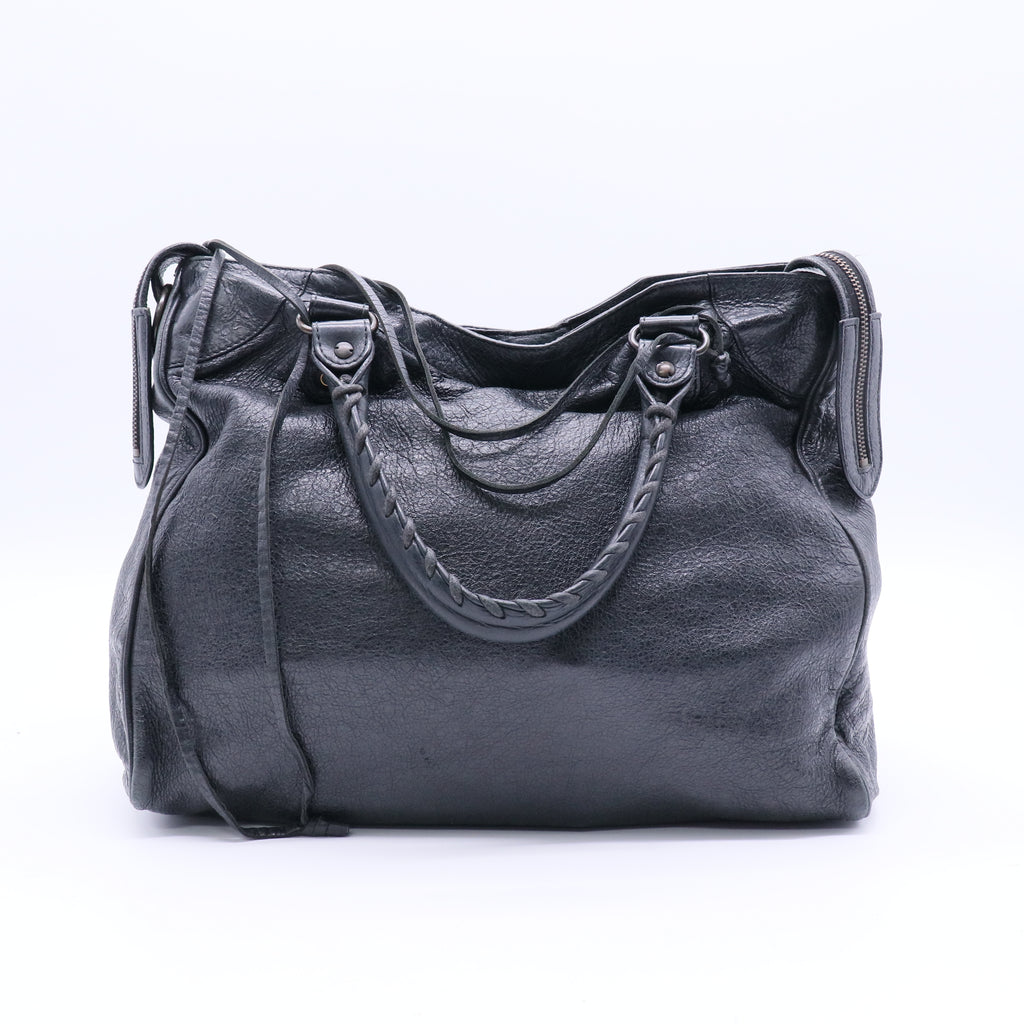 Anthracite Lambskin Leather Motorcycle Velo Bag Twins