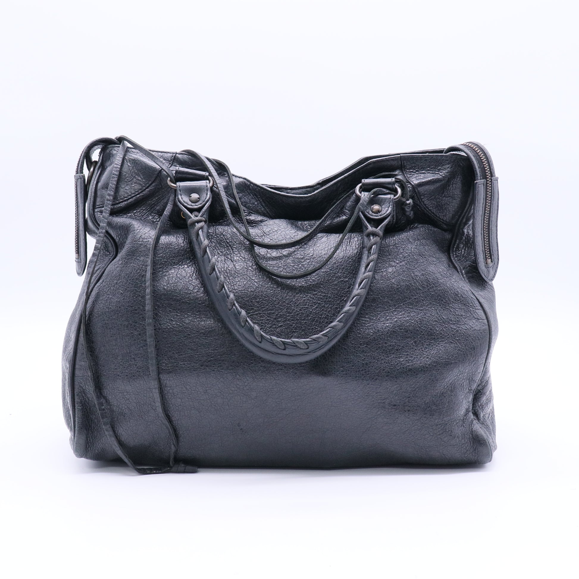 Anthracite Lambskin Leather Motorcycle Velo Bag Twins