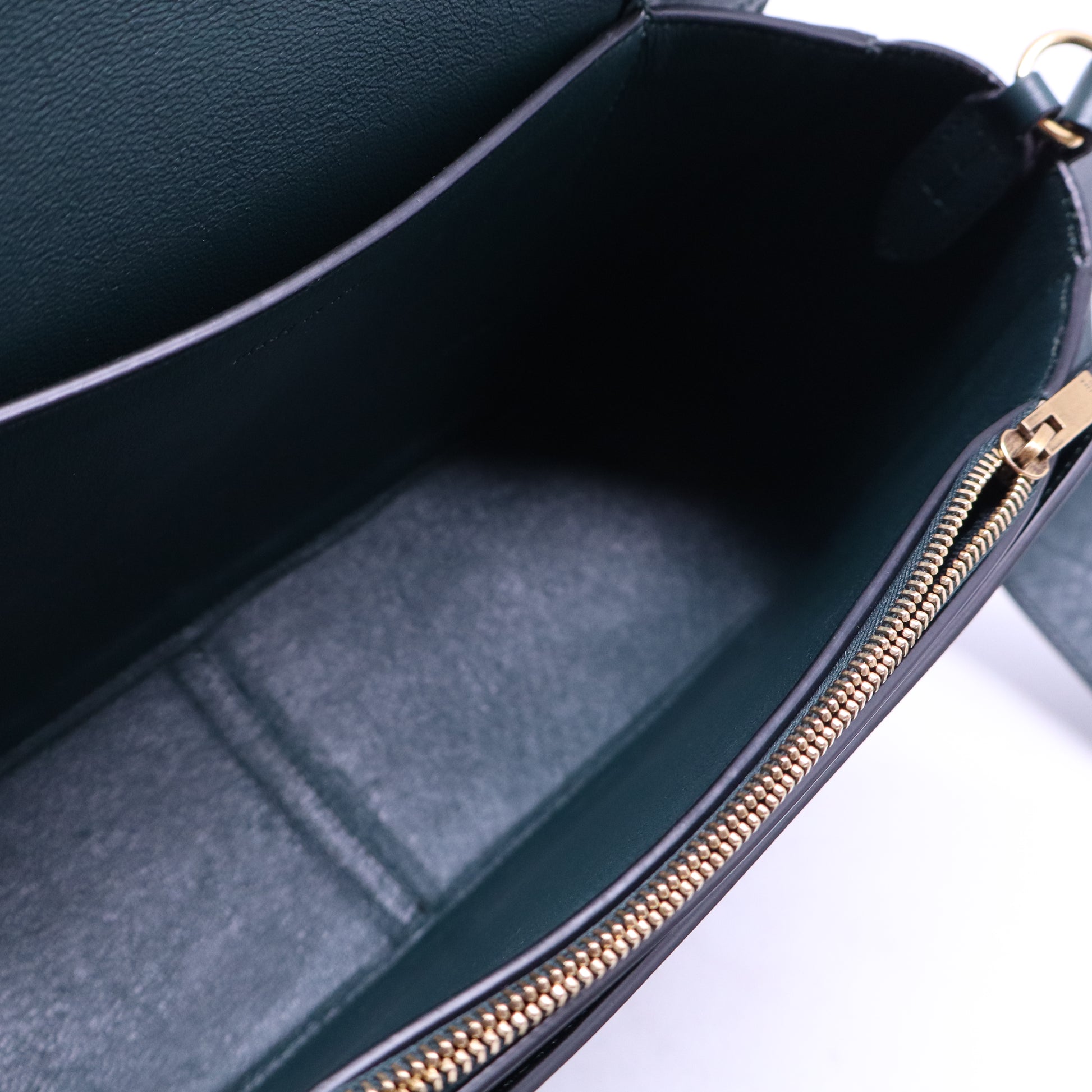 Shiny Smooth Calfskin Medium Frame Shoulder Bag Amazone Dark Navy B21249