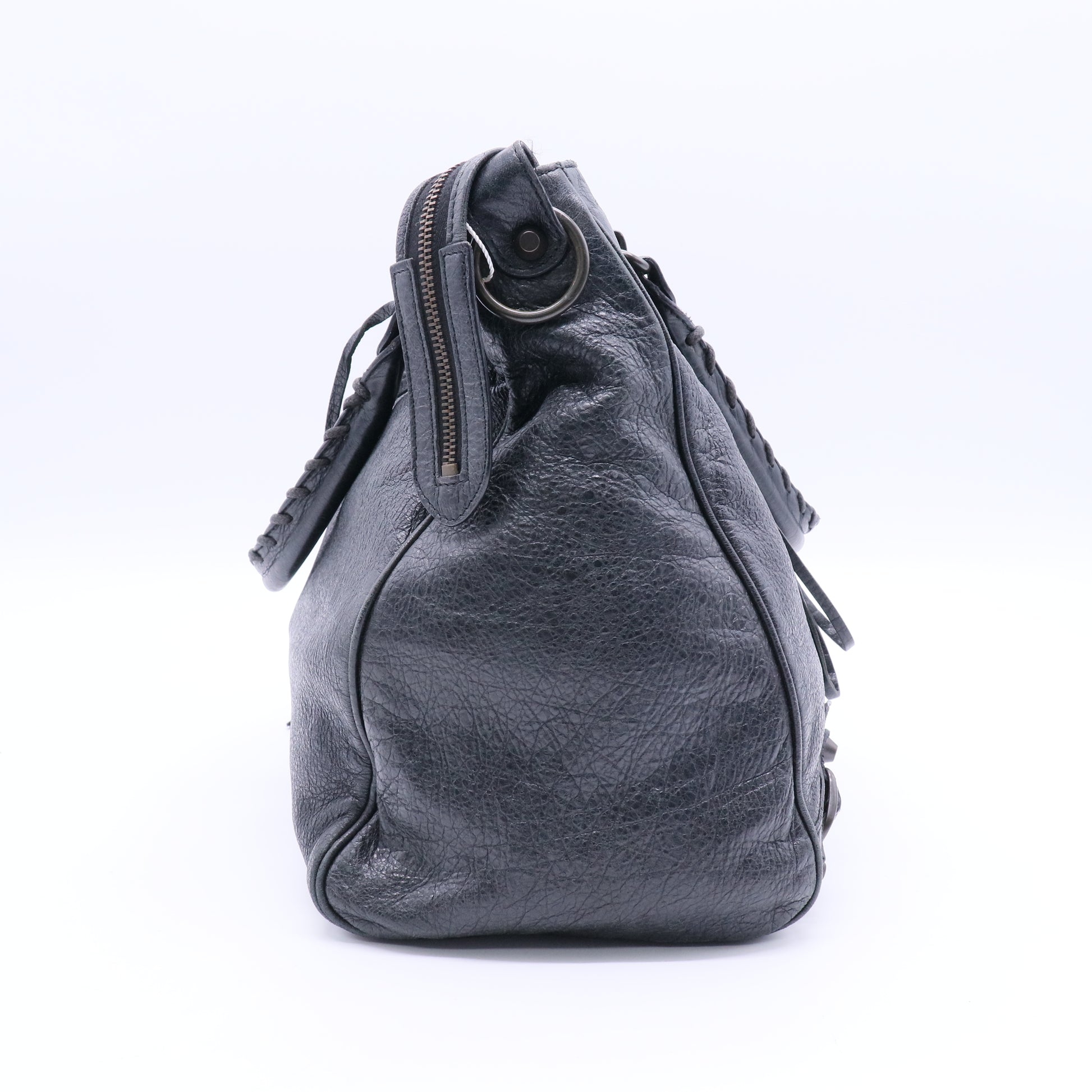 Anthracite Lambskin Leather Motorcycle Velo Bag Twins