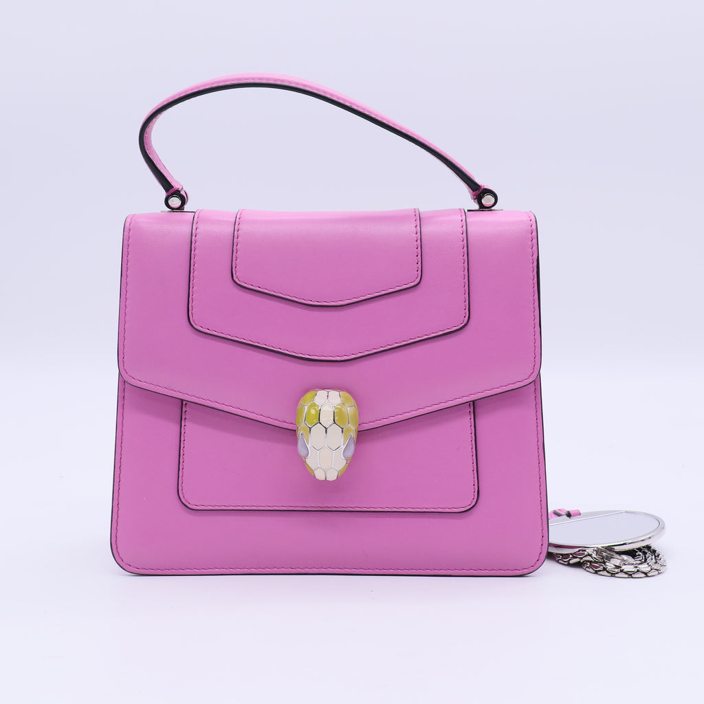 Serpenti Forever Top Handle Bag Leather Small B21192