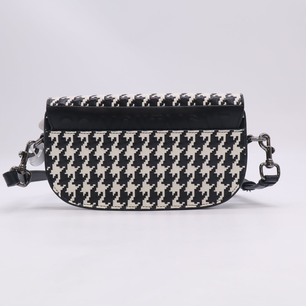 Bobby Flap Bag Houndstooth Embossed Calfskin East West B24171