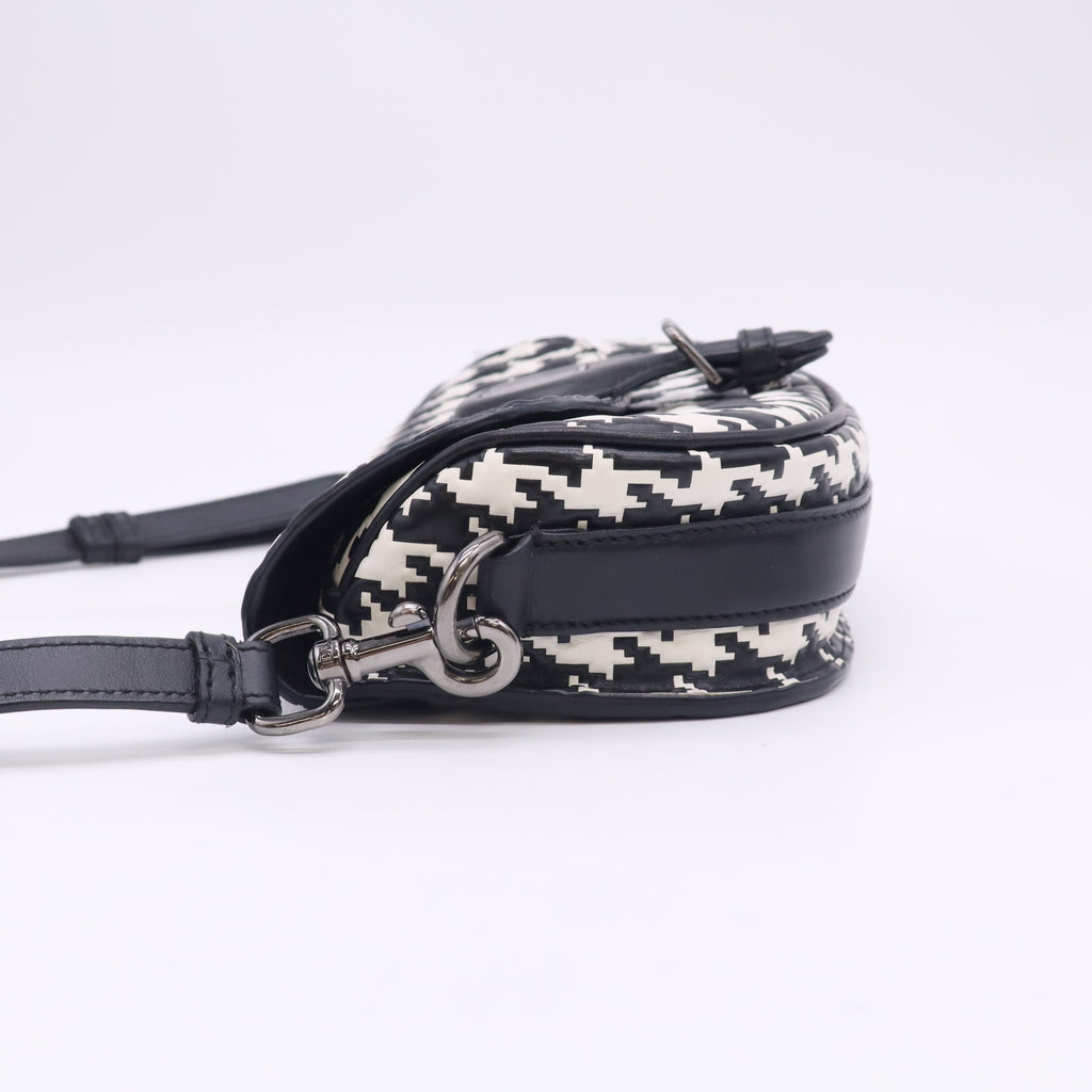 Bobby Flap Bag Houndstooth Embossed Calfskin East West B24171