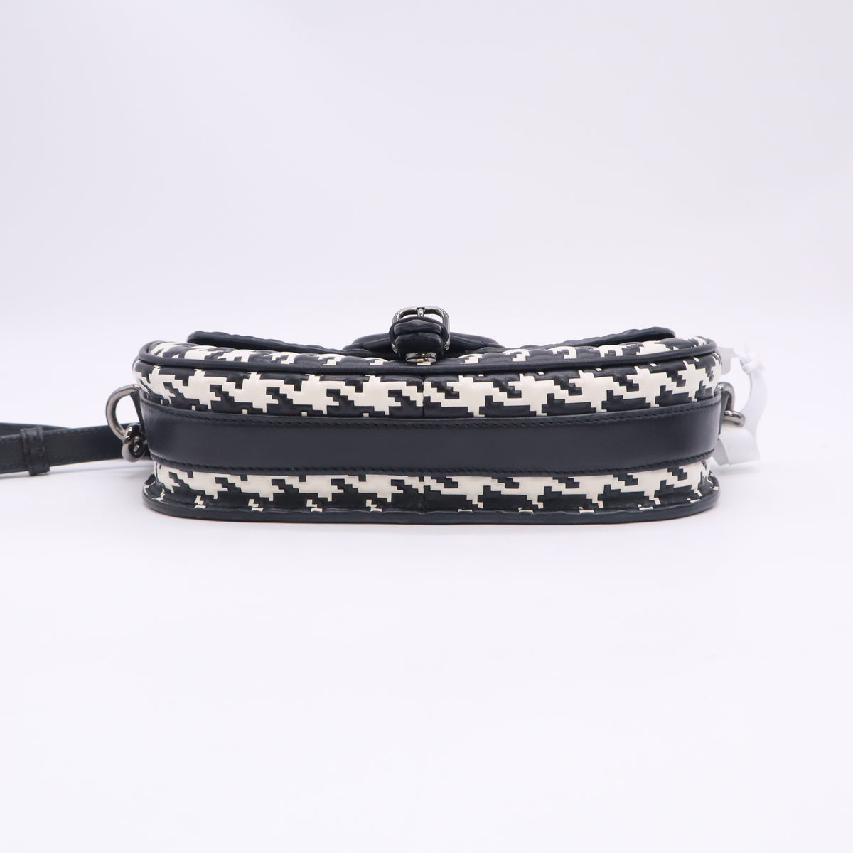 Bobby Flap Bag Houndstooth Embossed Calfskin East West B24171