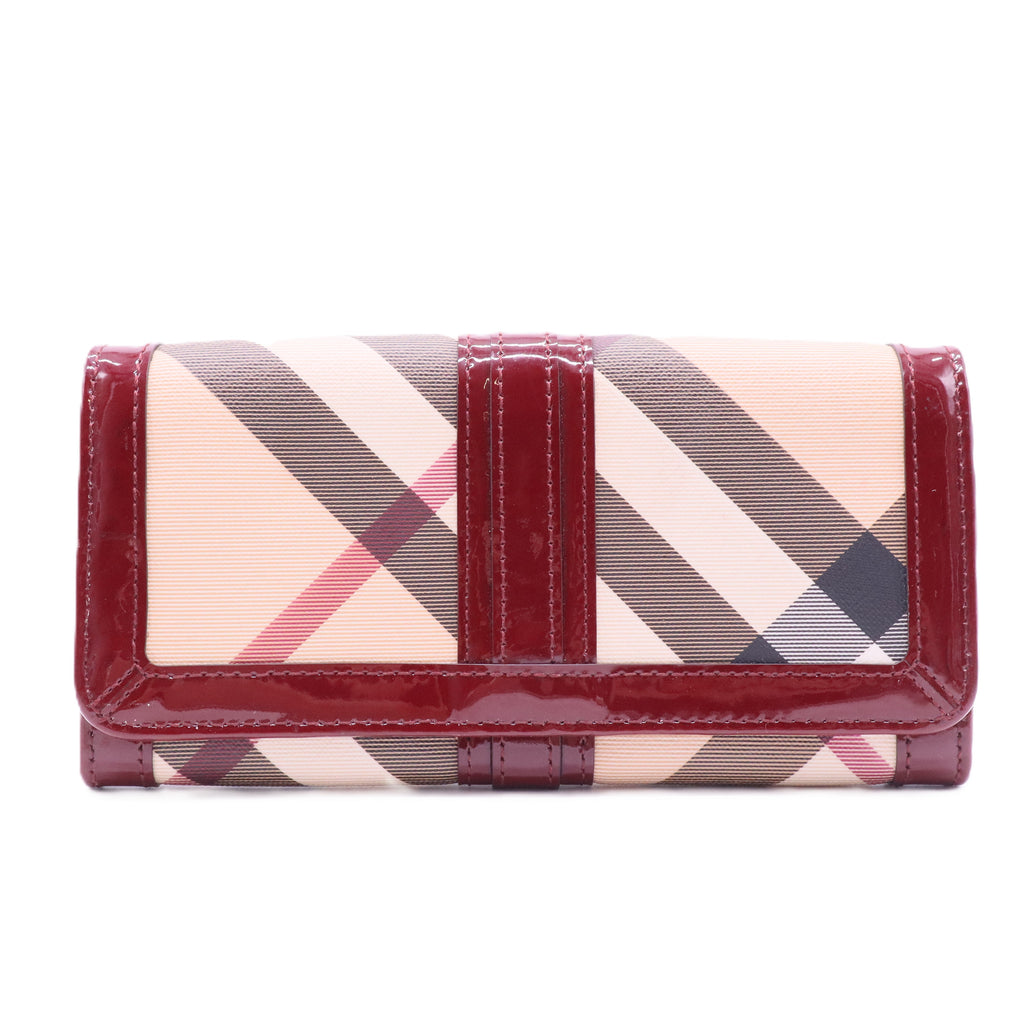 Rasberry Nova Check PVC Penrose Continental Wallet