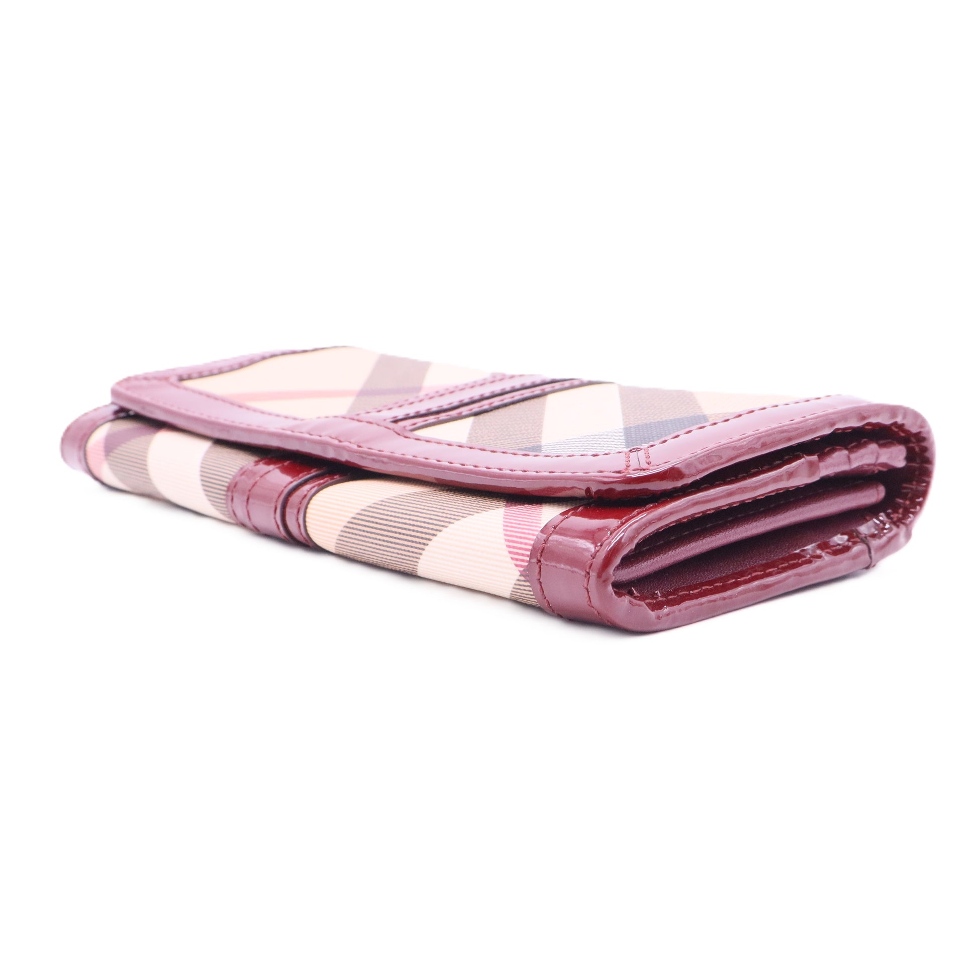 Rasberry Nova Check PVC Penrose Continental Wallet