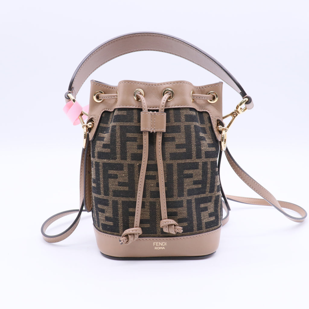 Mon Tresor Bucket Bag Zucca Embossed Leather Mini LDJ2427  Twins