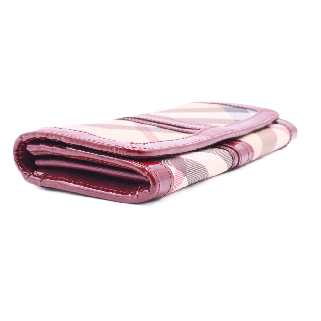 Rasberry Nova Check PVC Penrose Continental Wallet