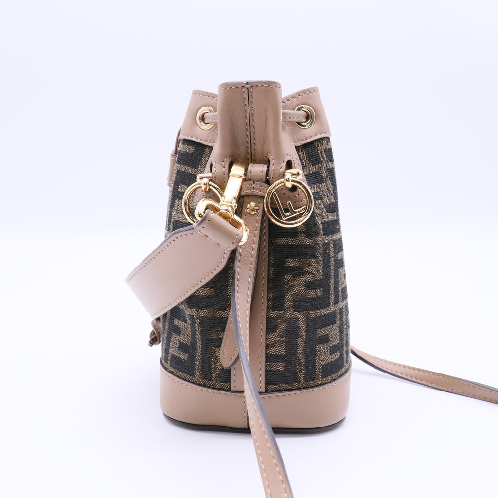 Mon Tresor Bucket Bag Zucca Embossed Leather Mini LDJ2427  Twins