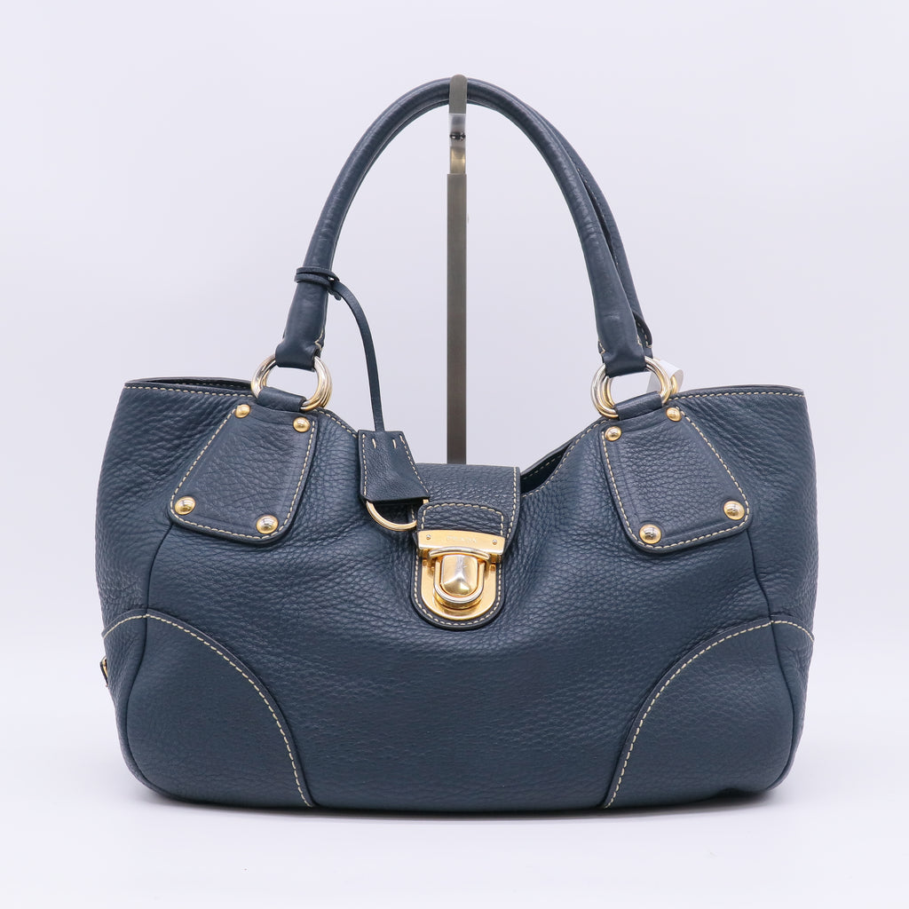 Antic Pushlock Tote Vitello Daino Large B23426
