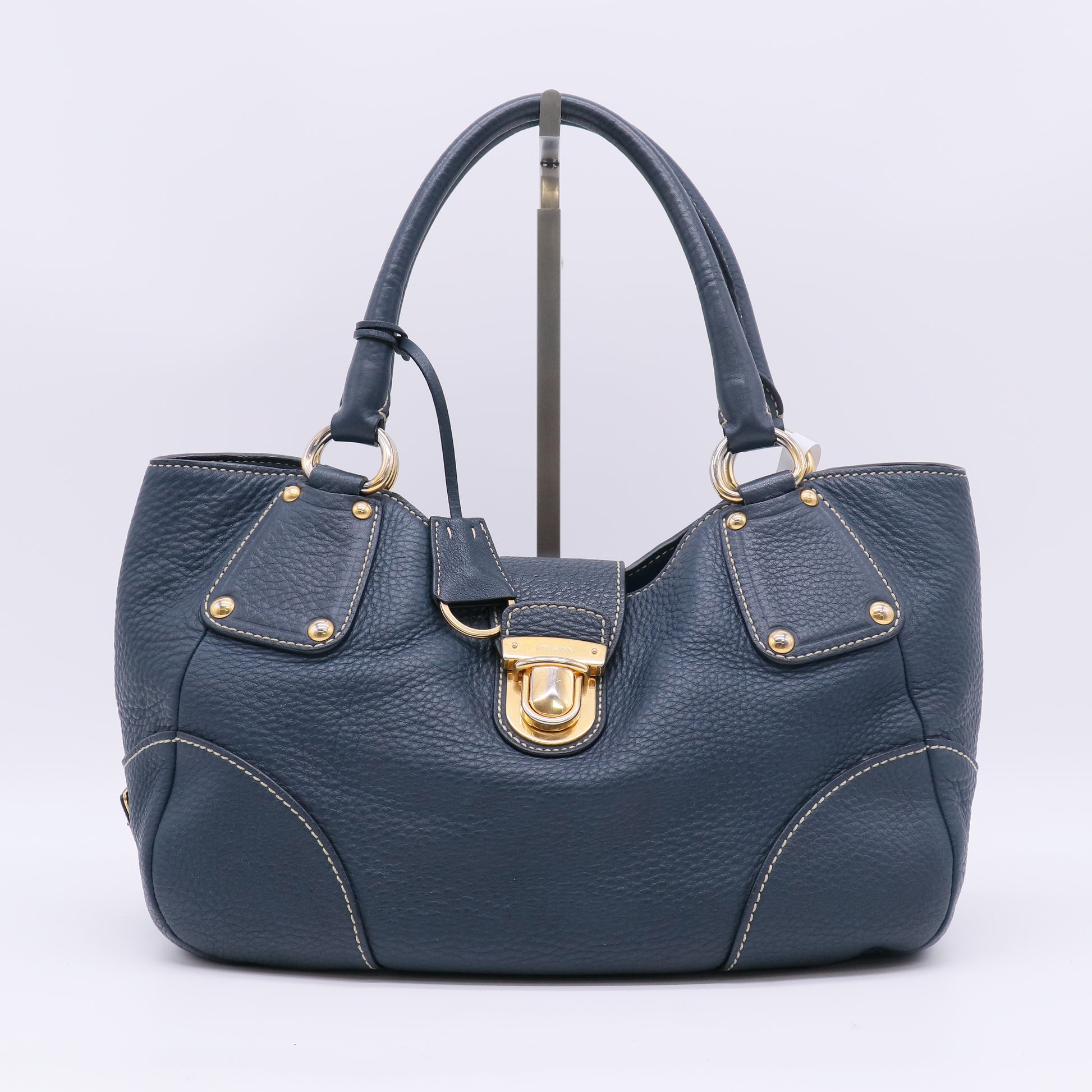 Antic Pushlock Tote Vitello Daino Large B23426