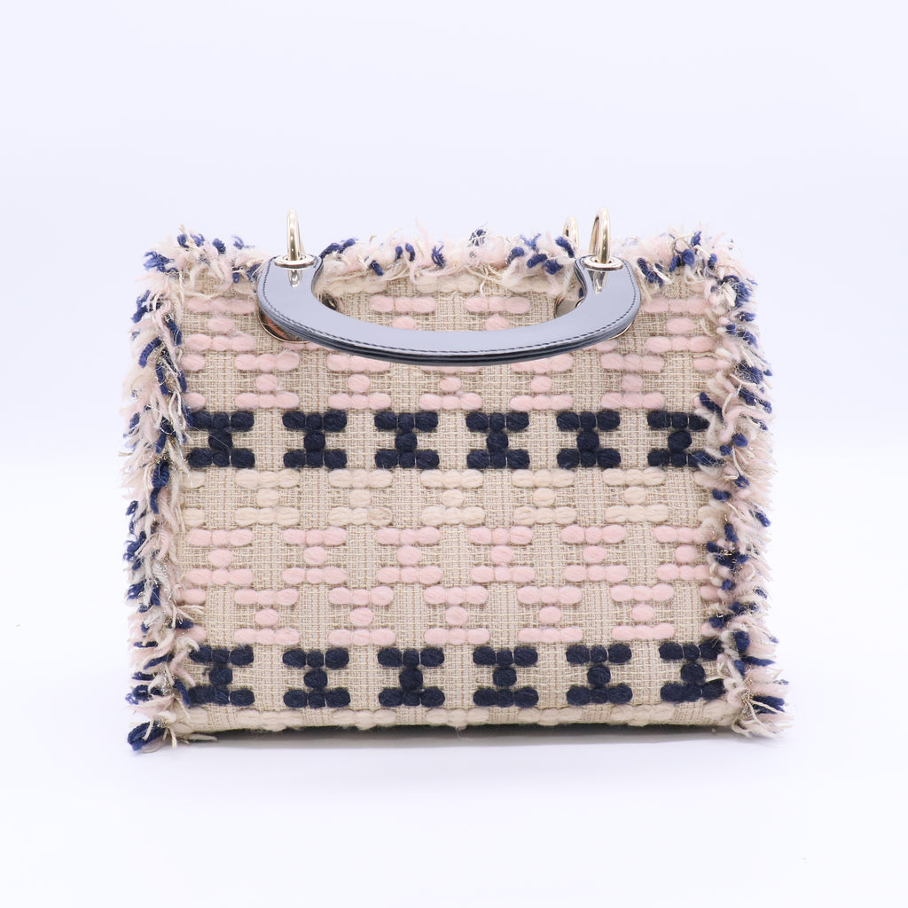 Lady Dior Bag Tweed with Patent Medium Twins