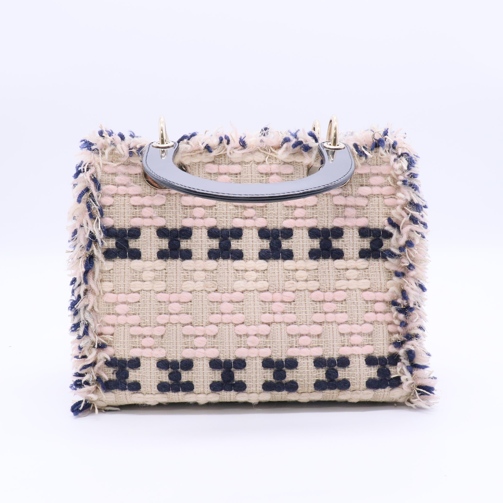 Lady Dior Bag Tweed with Patent Medium Twins