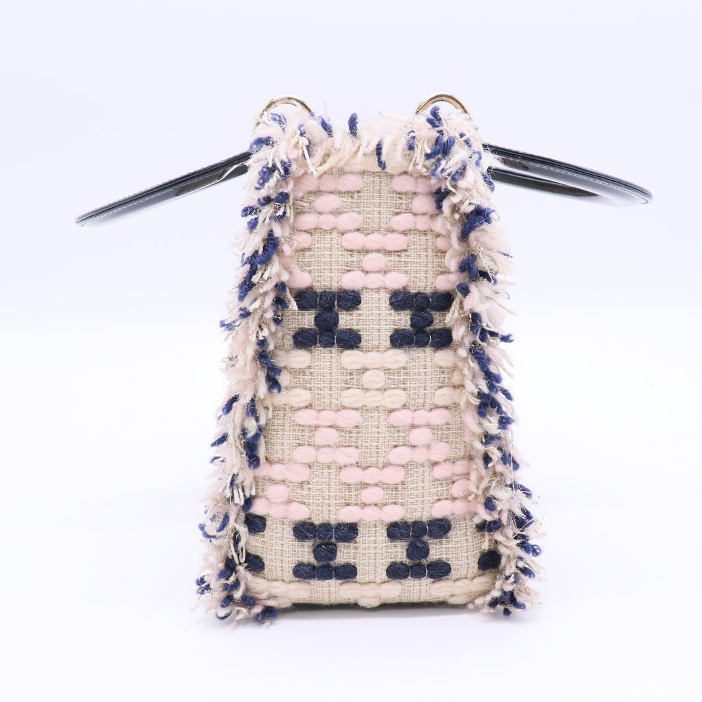 Lady Dior Bag Tweed with Patent Medium Twins