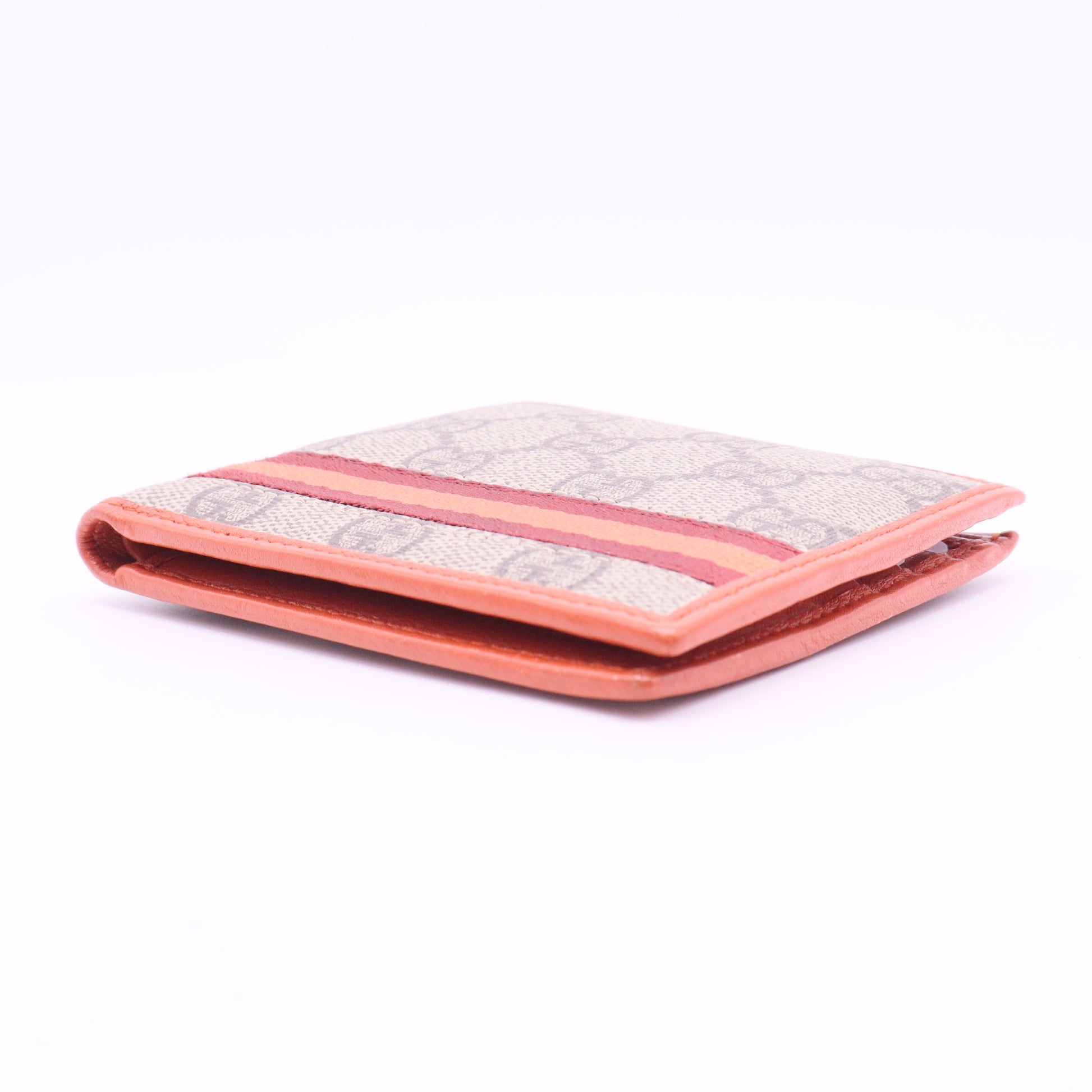 Beige/Orange GG Supreme Canvas Web Bifold Wallet