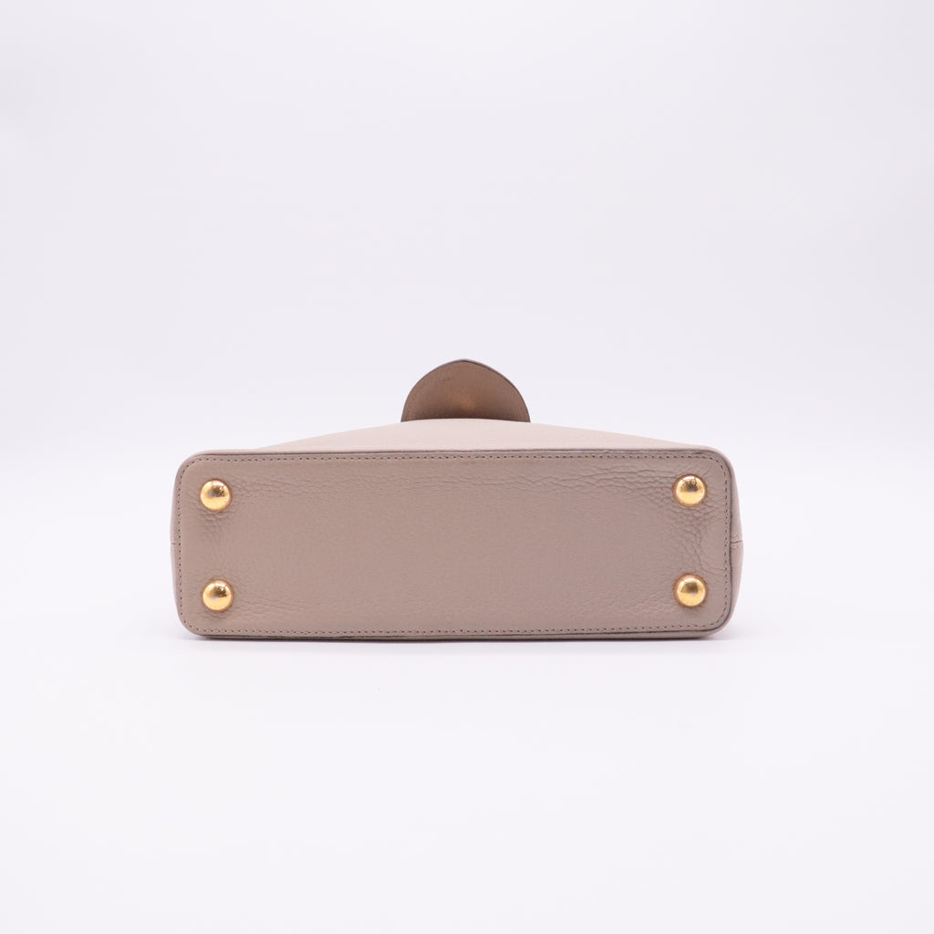 Capucines BB Pebble Taurillon with Gold Hardware twins