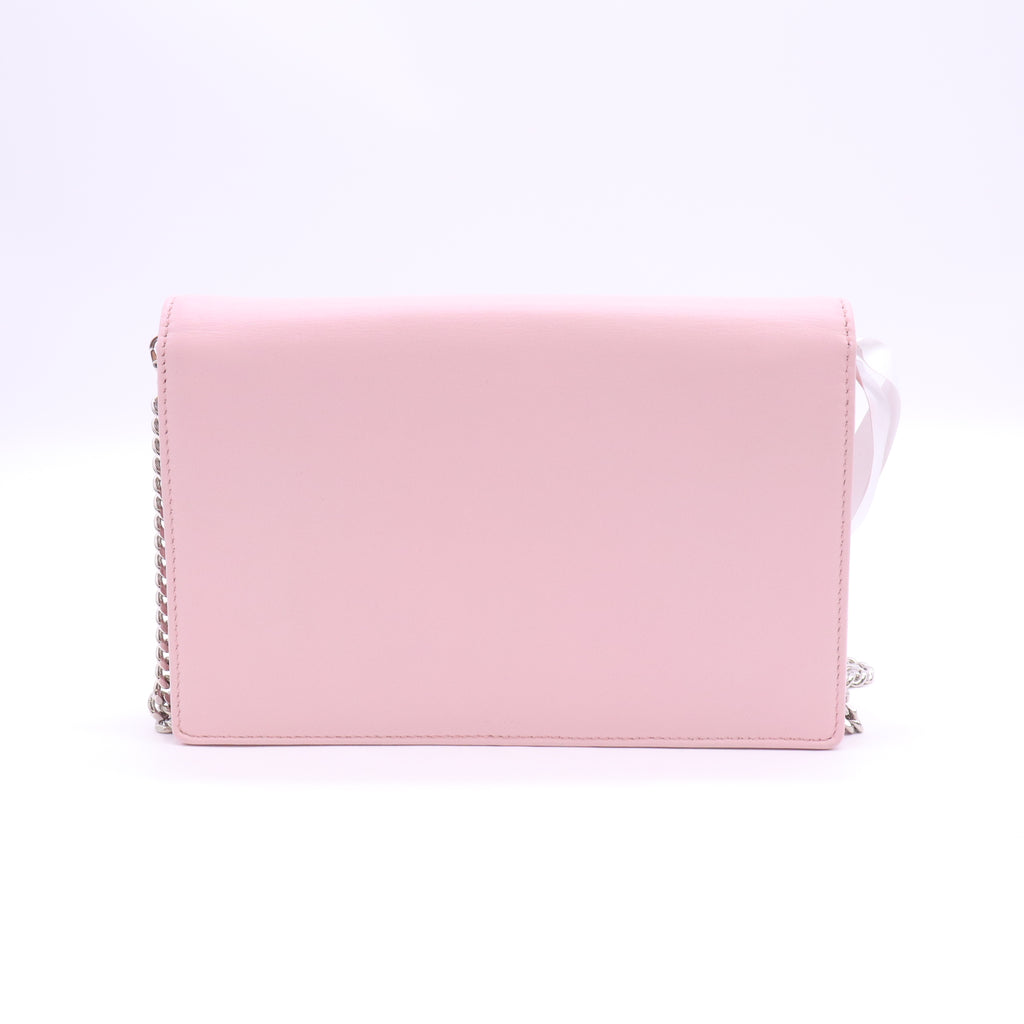 Diorama Wallet on Chain Patch Embellished Leather B24109