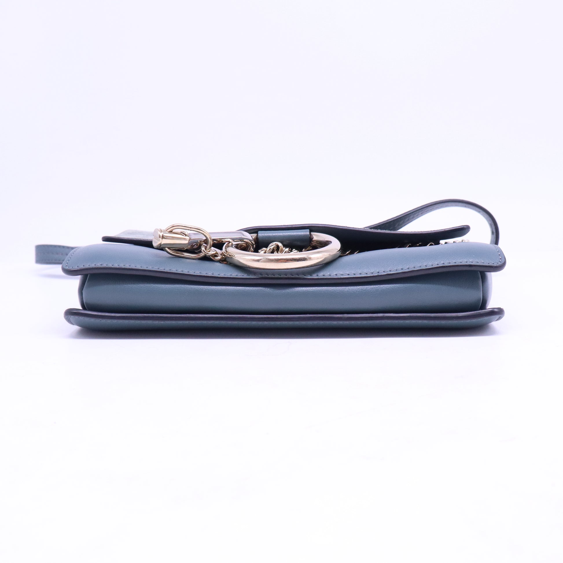 Suede Calfskin Small Faye Shoulder Bag Cloudy Blue B21133