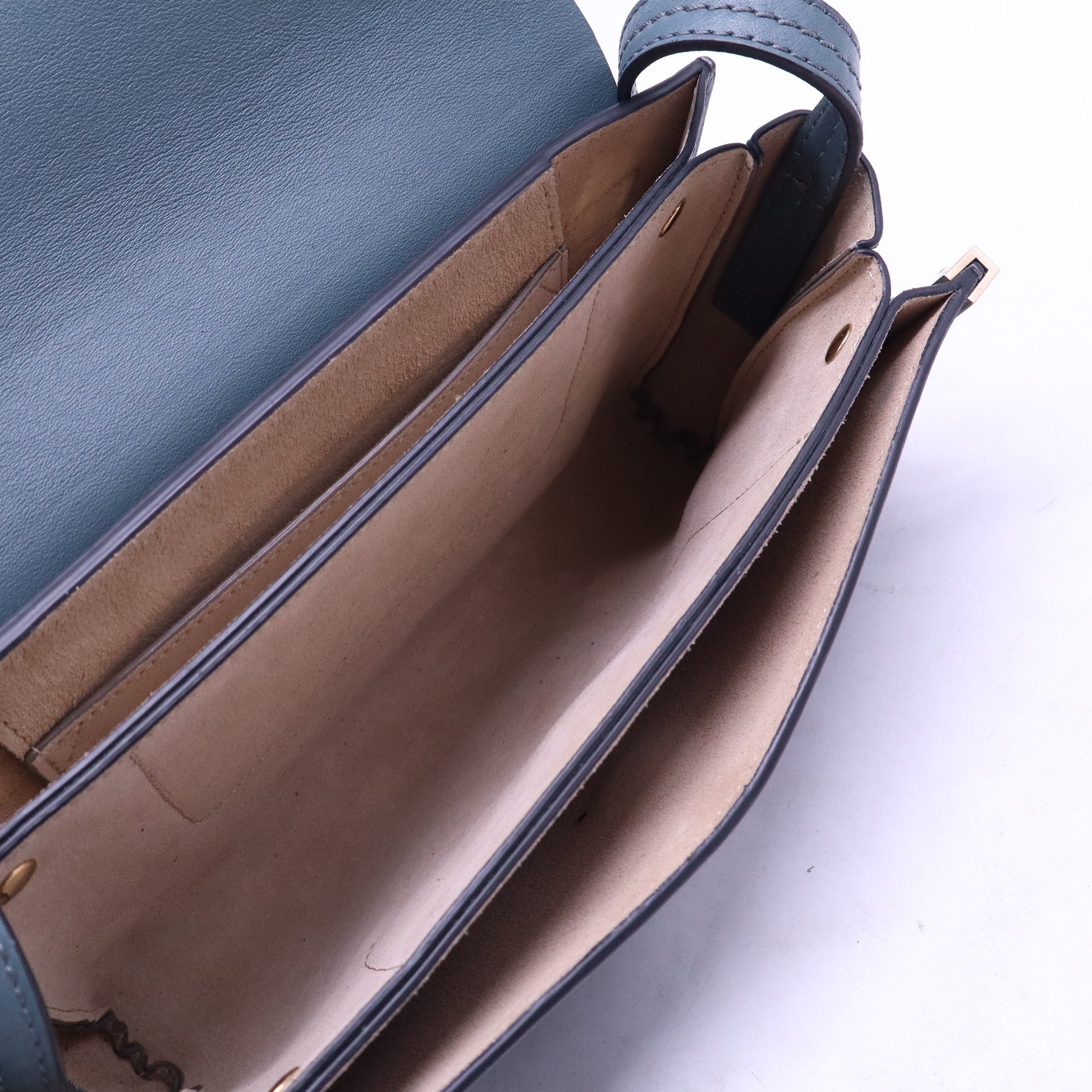 Suede Calfskin Small Faye Shoulder Bag Cloudy Blue B21133