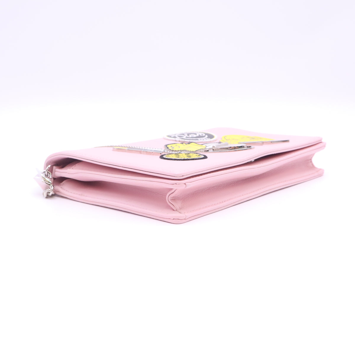 Diorama Wallet on Chain Patch Embellished Leather B24109