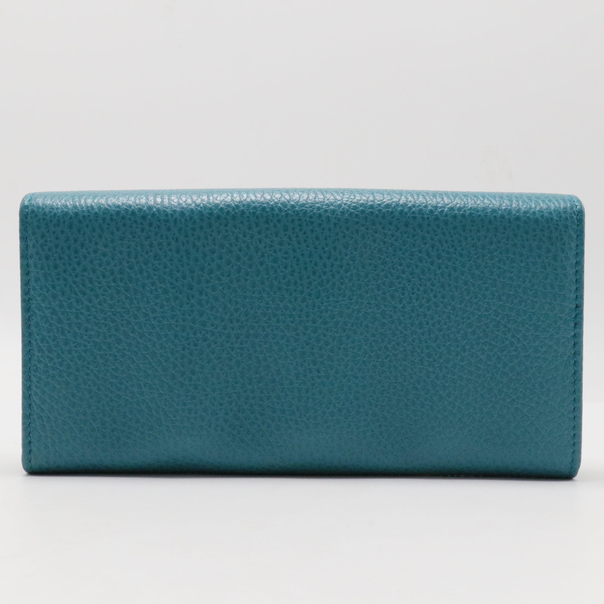 Blue Gucci Leather Swing Continental Wallet
