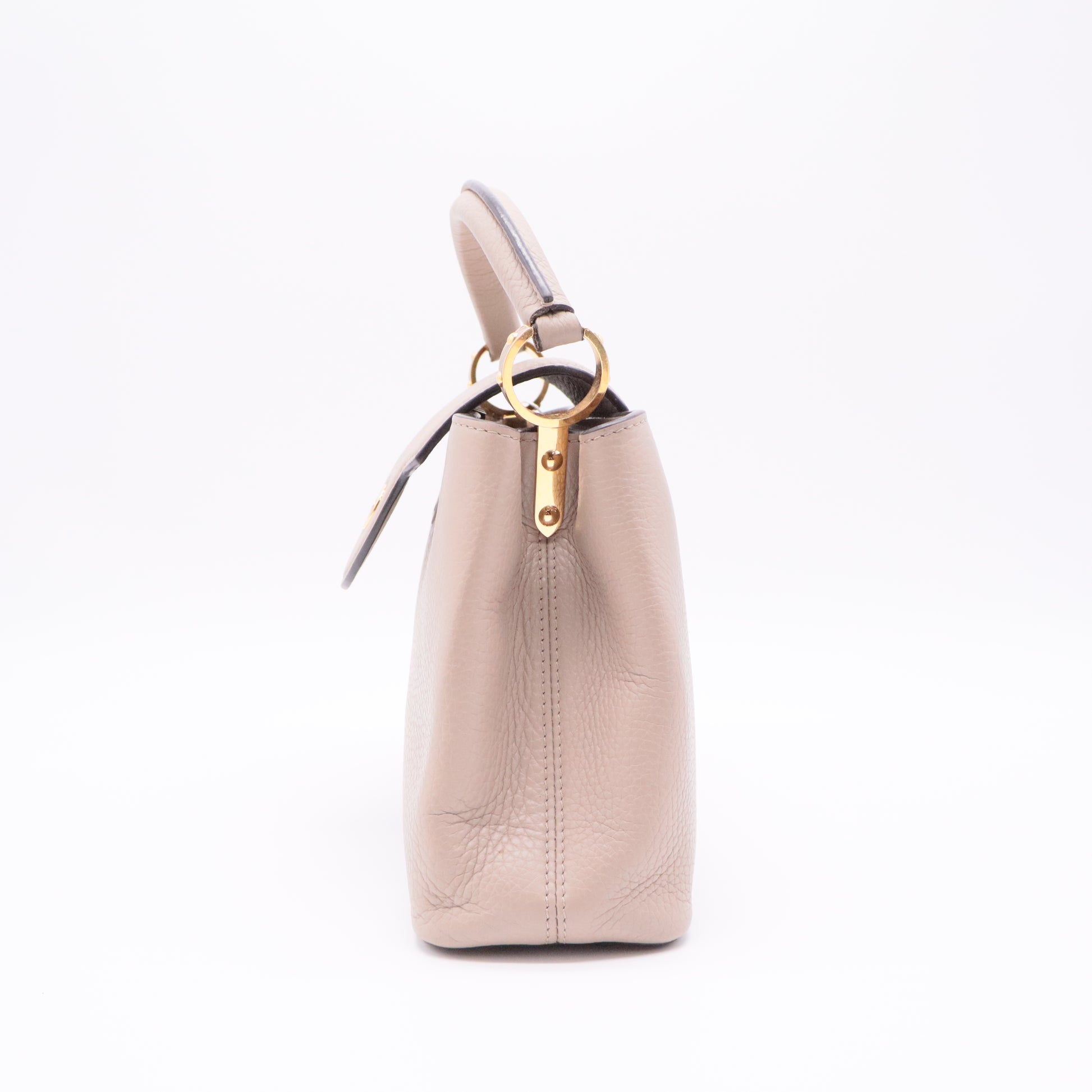 Capucines BB Pebble Taurillon with Gold Hardware twins