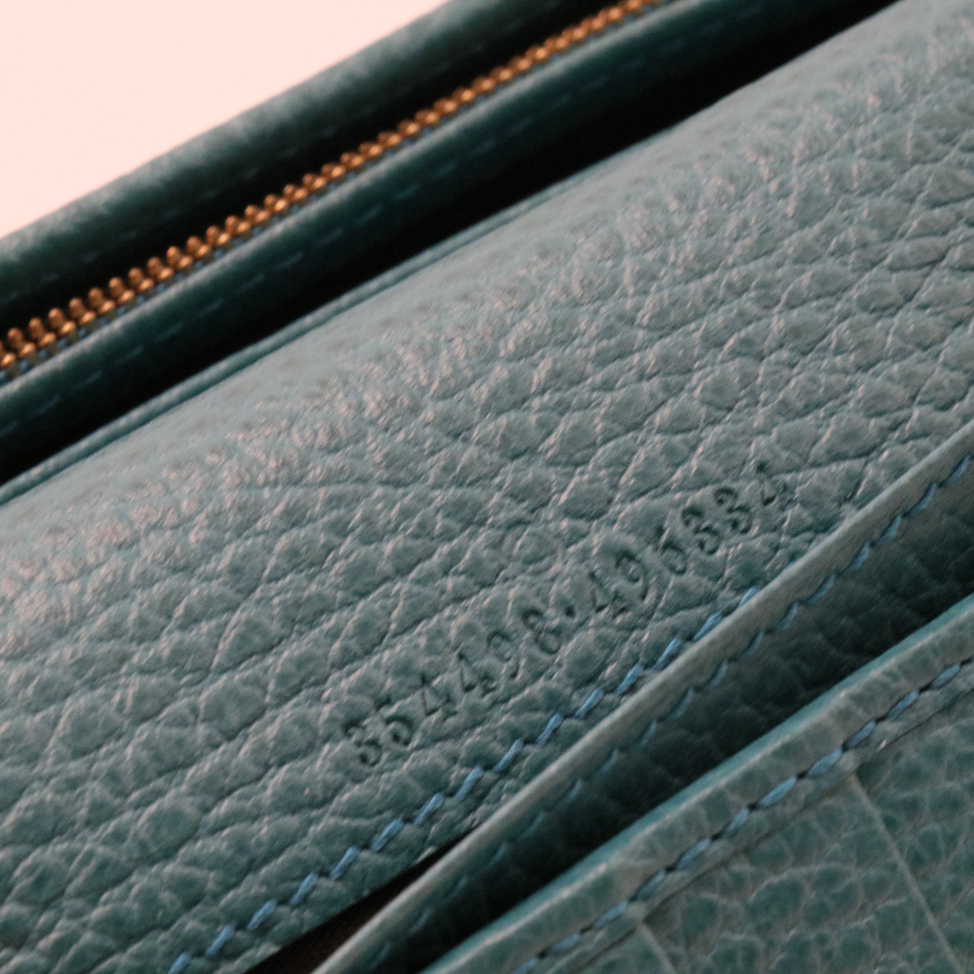 Blue Gucci Leather Swing Continental Wallet