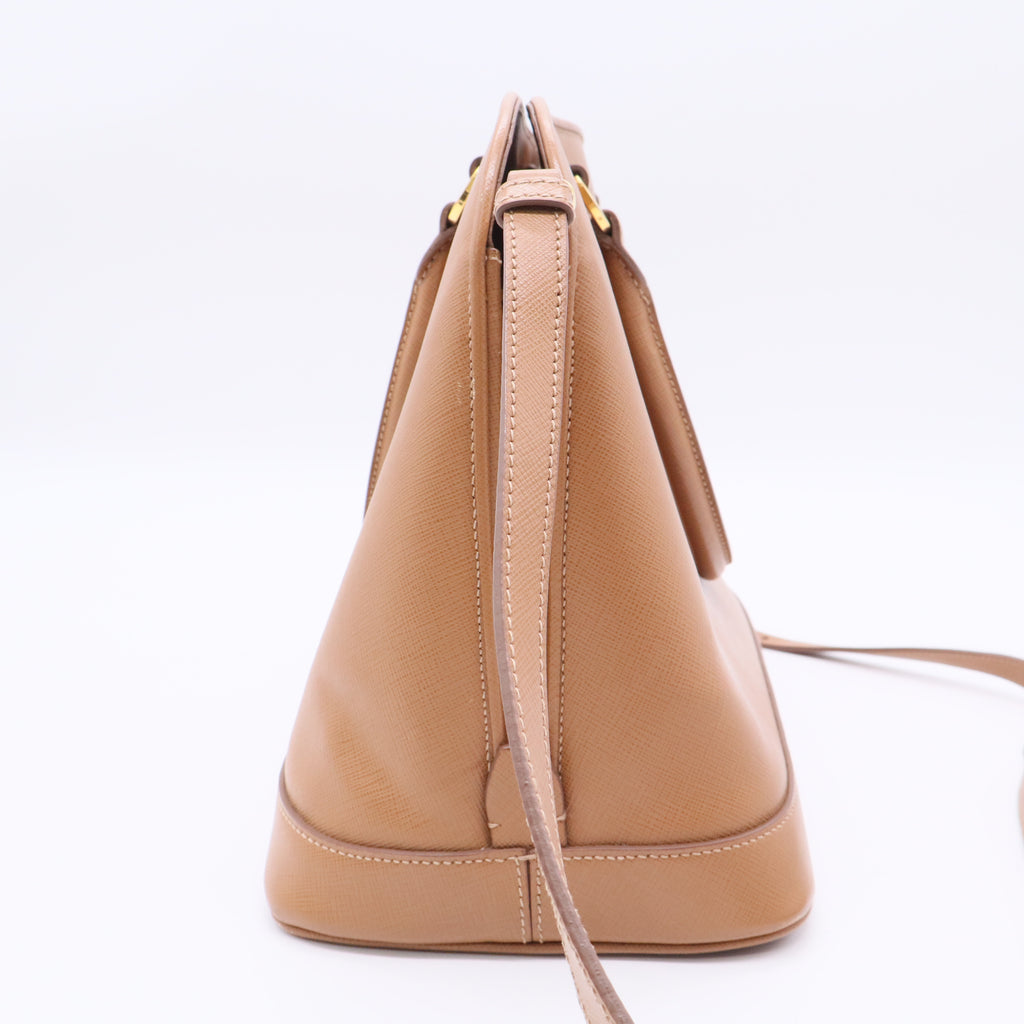 Prada Open Promenade Bag Vernice Saffiano Leather Twins B20550