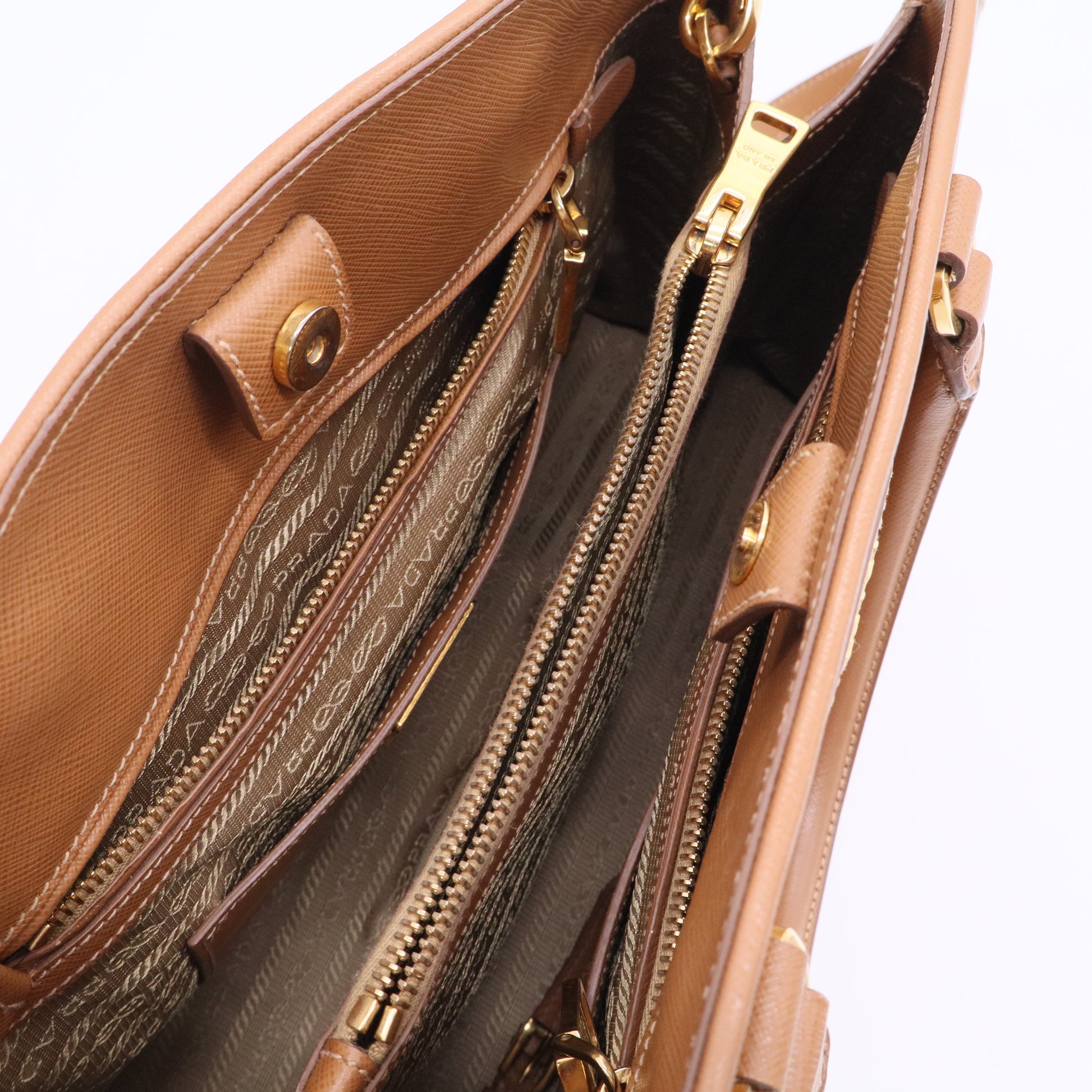 Prada Open Promenade Bag Vernice Saffiano Leather Twins B20550