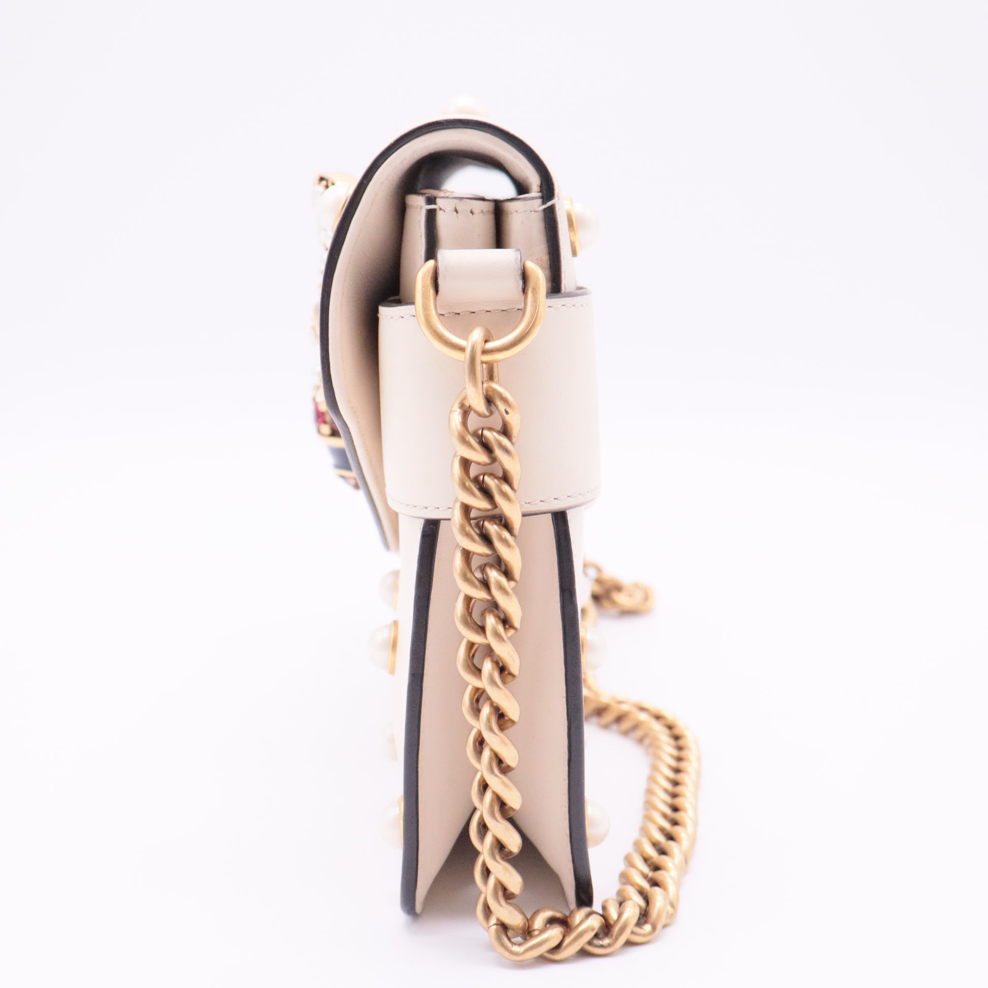 Nappa Pearl Studded Mini Queen Margaret Broadway Shoulder Bag