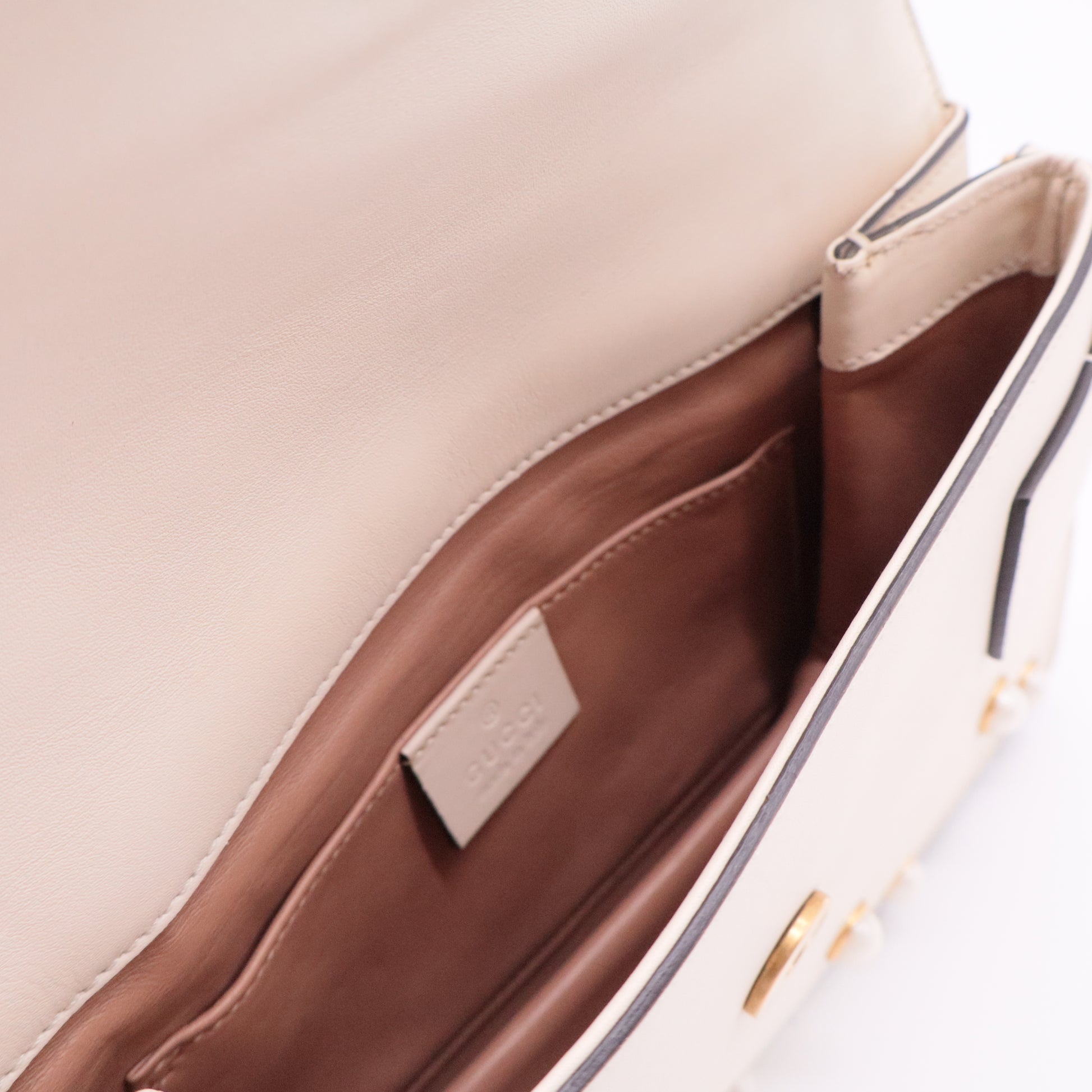 Nappa Pearl Studded Mini Queen Margaret Broadway Shoulder Bag