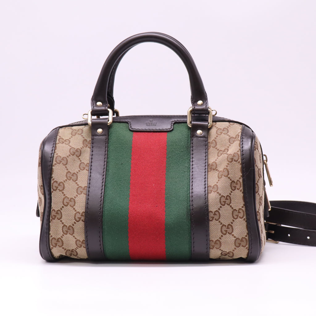 Vintage Web Boston Bag GG Canvas Small B20894