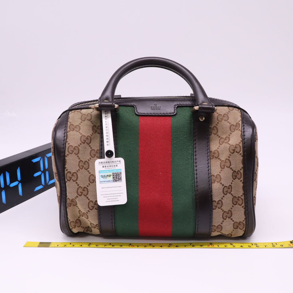 Vintage Web Boston Bag GG Canvas Small B20894