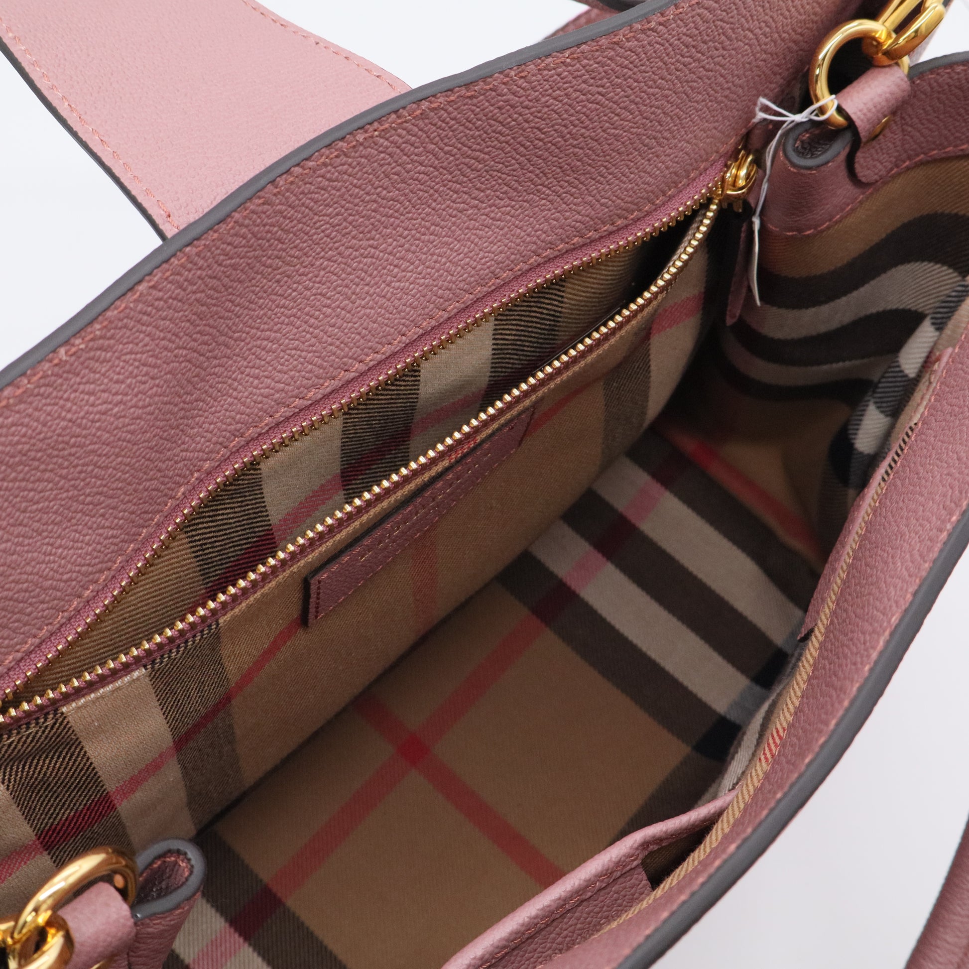 Burberry Dusty Pink Grained Leather Medium Buckle Tote Bag Twins B20458