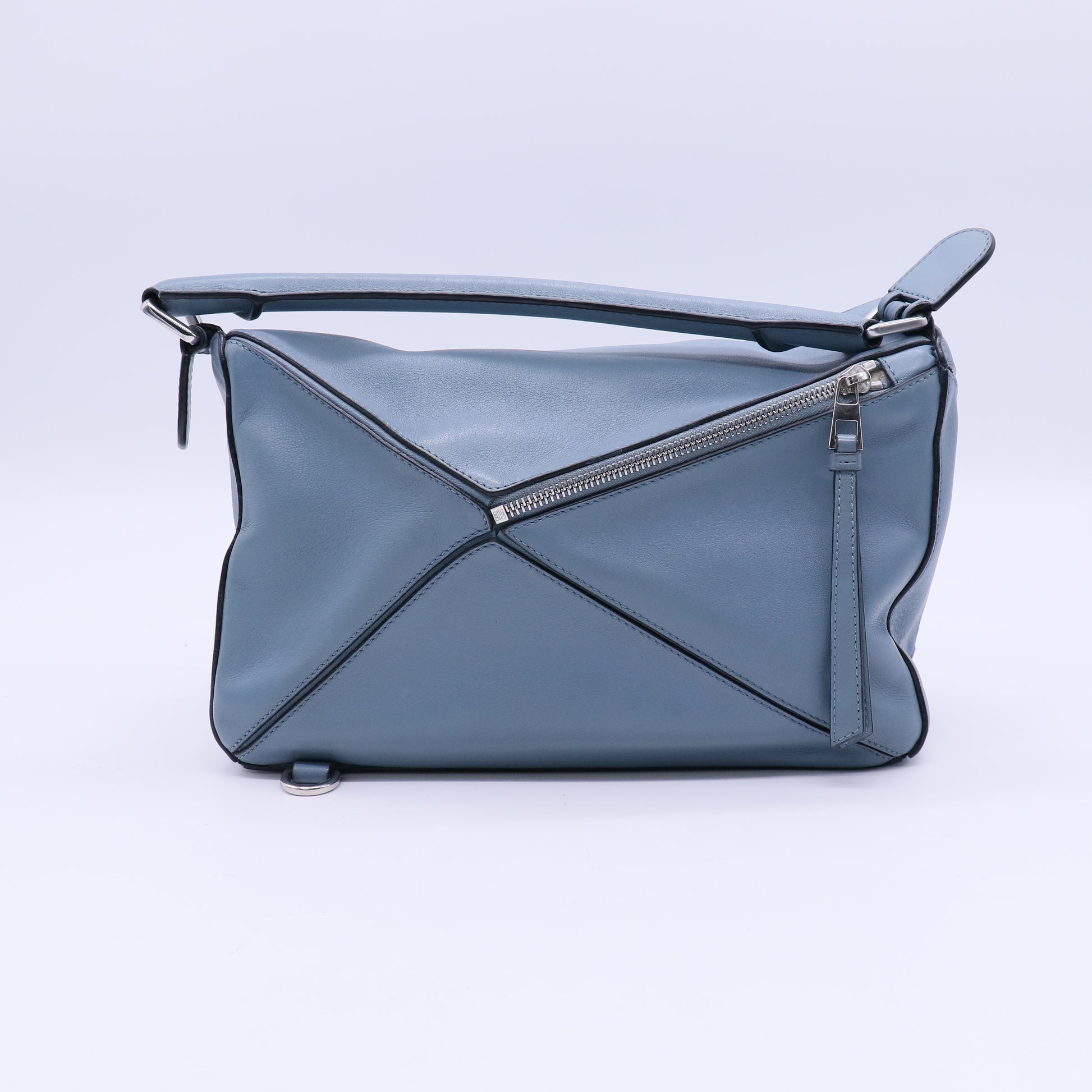 Calfskin Medium Puzzle Bag Stone Blue  TWINS B21089