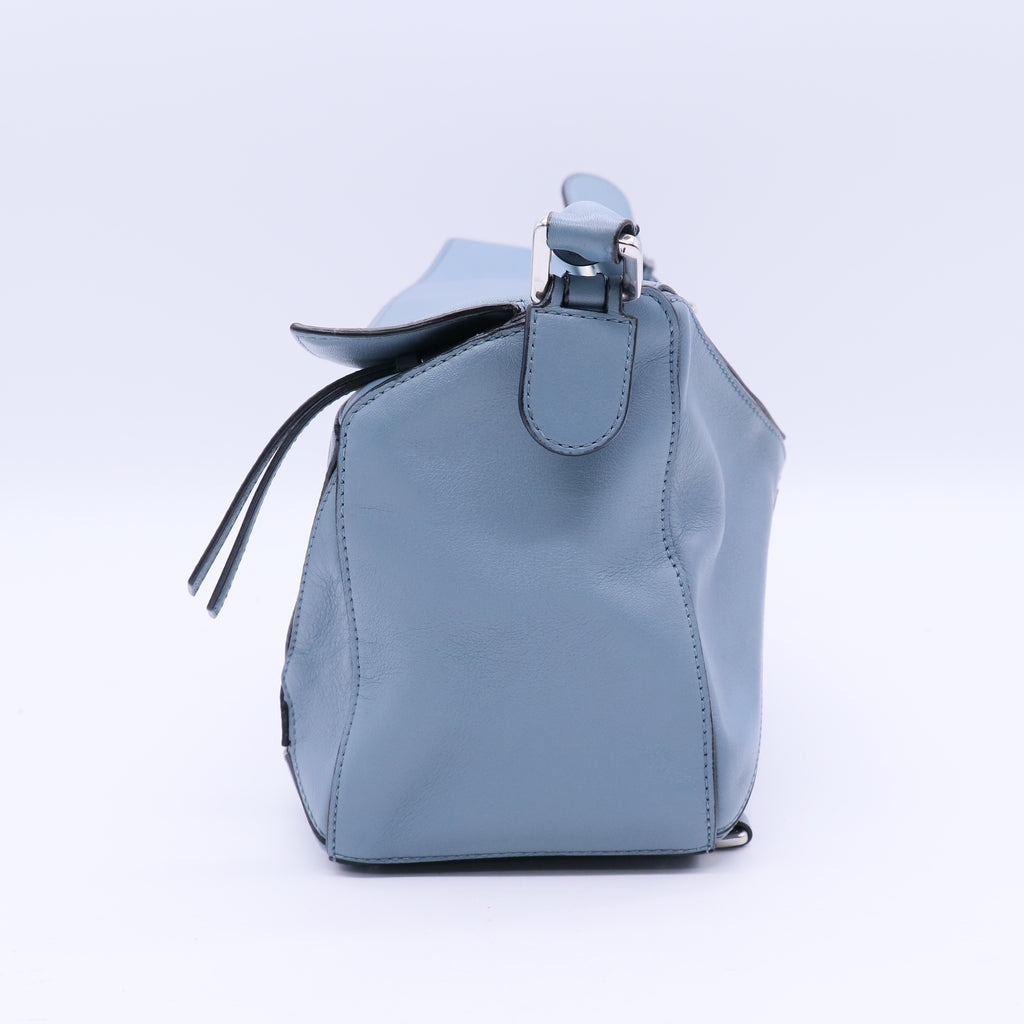 Calfskin Medium Puzzle Bag Stone Blue  TWINS B21089