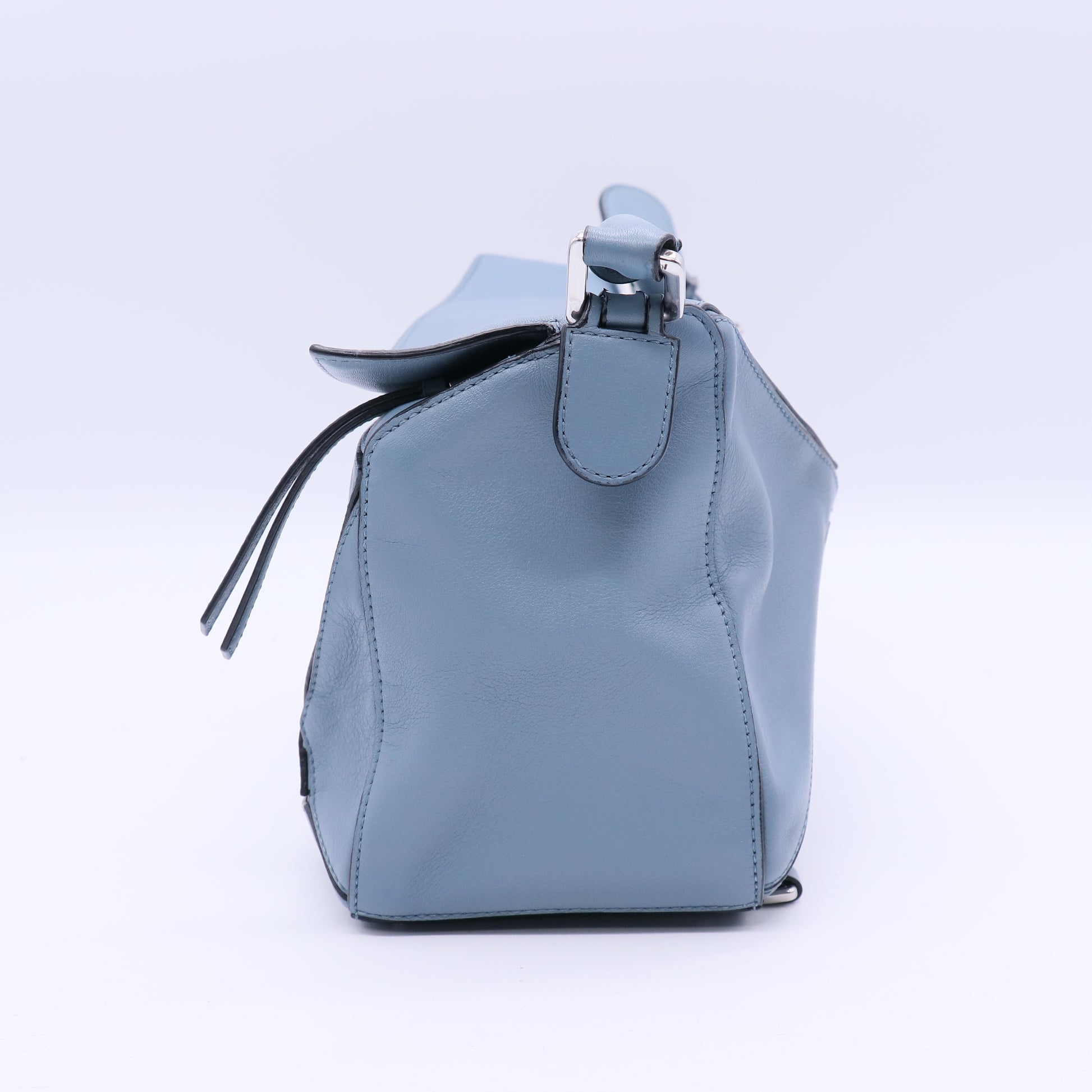 Calfskin Medium Puzzle Bag Stone Blue  TWINS B21089