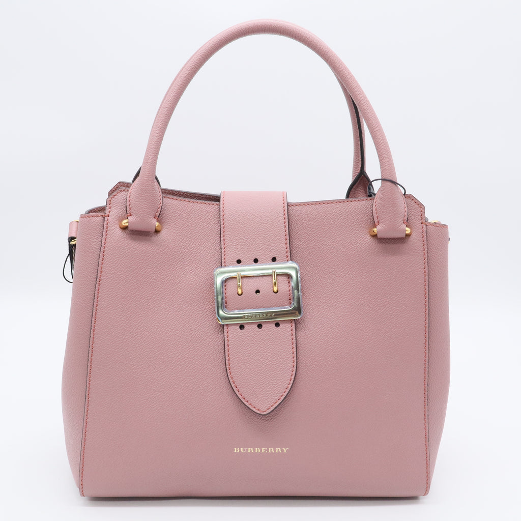 Burberry Dusty Pink Grained Leather Medium Buckle Tote Bag Twins B20458