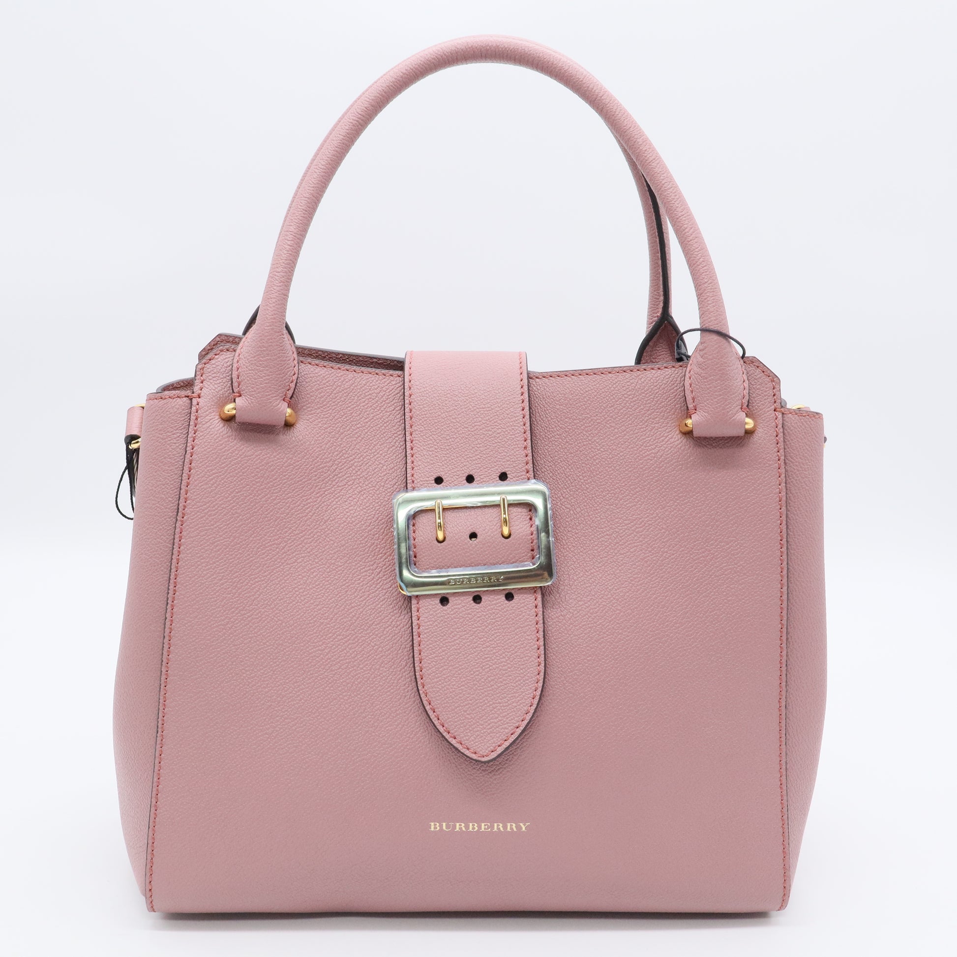 Burberry Dusty Pink Grained Leather Medium Buckle Tote Bag Twins B20458