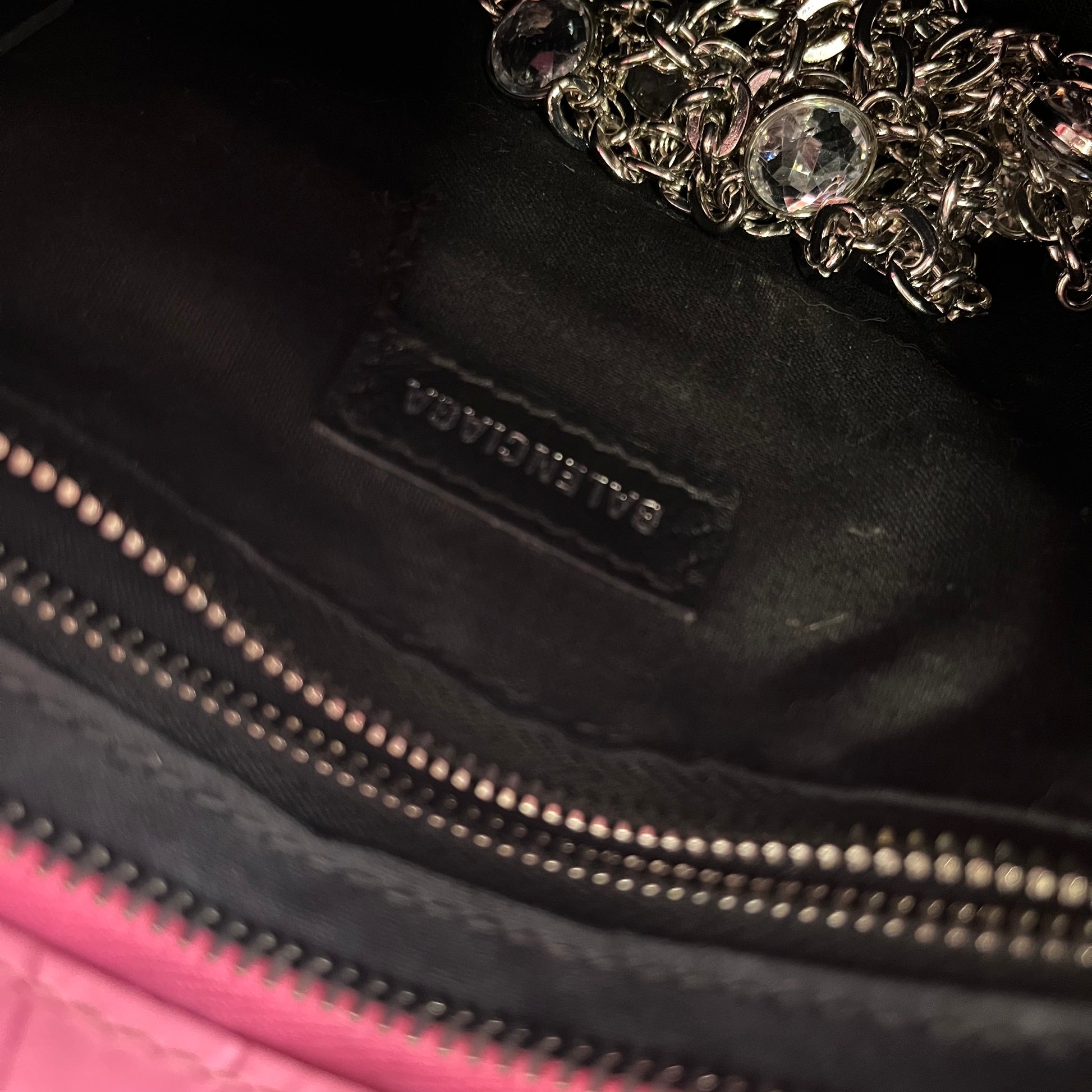 Calfskin Crocodile Embossed Classic Silver Hardware Mini City Baby Pink twins