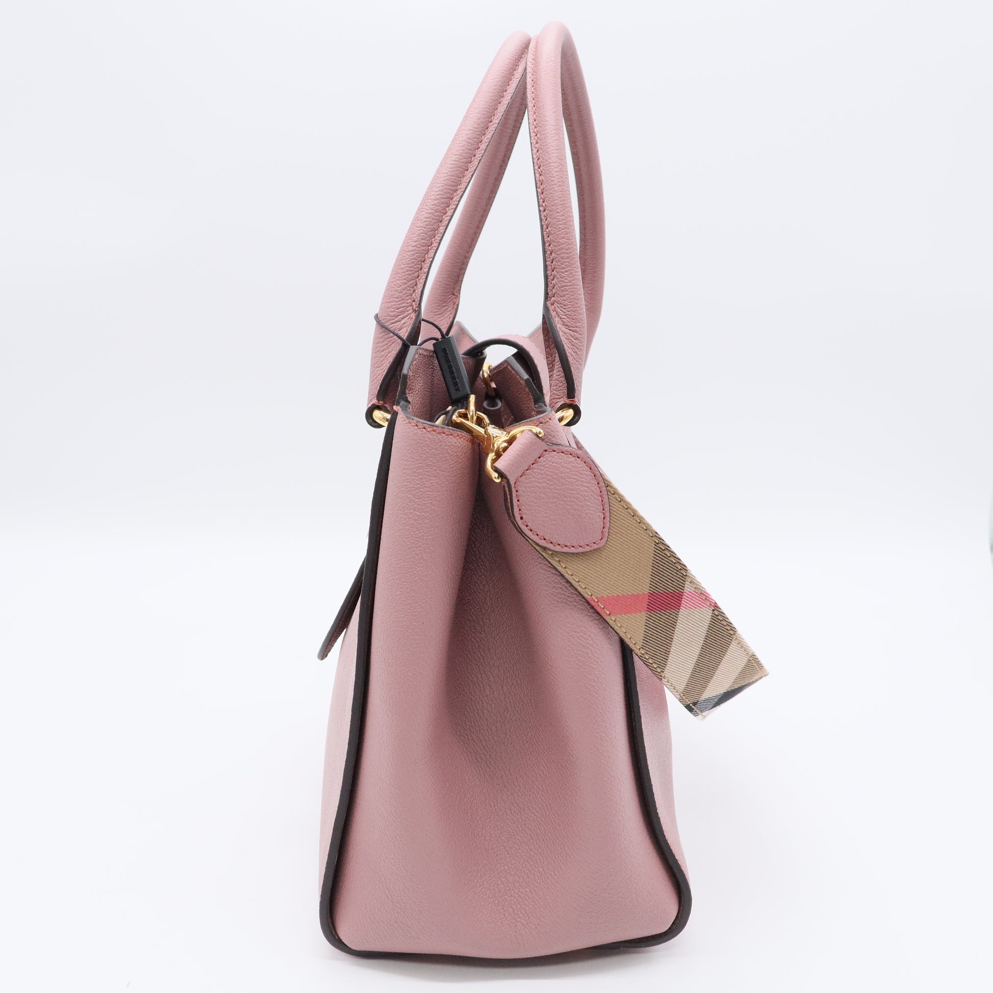 Burberry Dusty Pink Grained Leather Medium Buckle Tote Bag Twins B20458