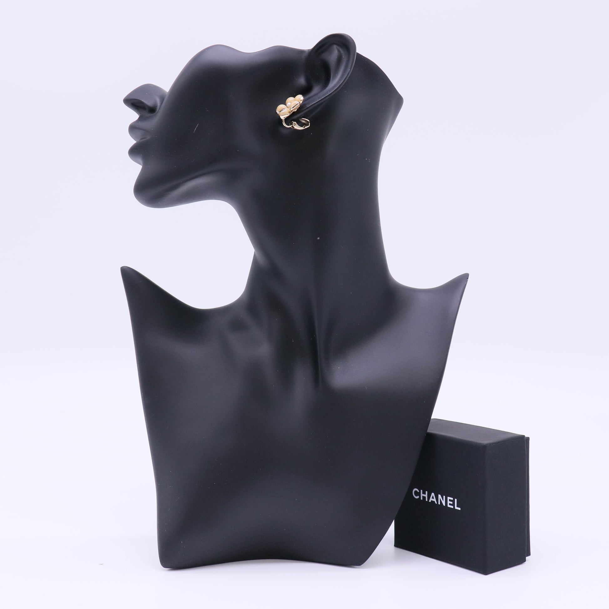 Chanel Pearl Flower Earrings W22109