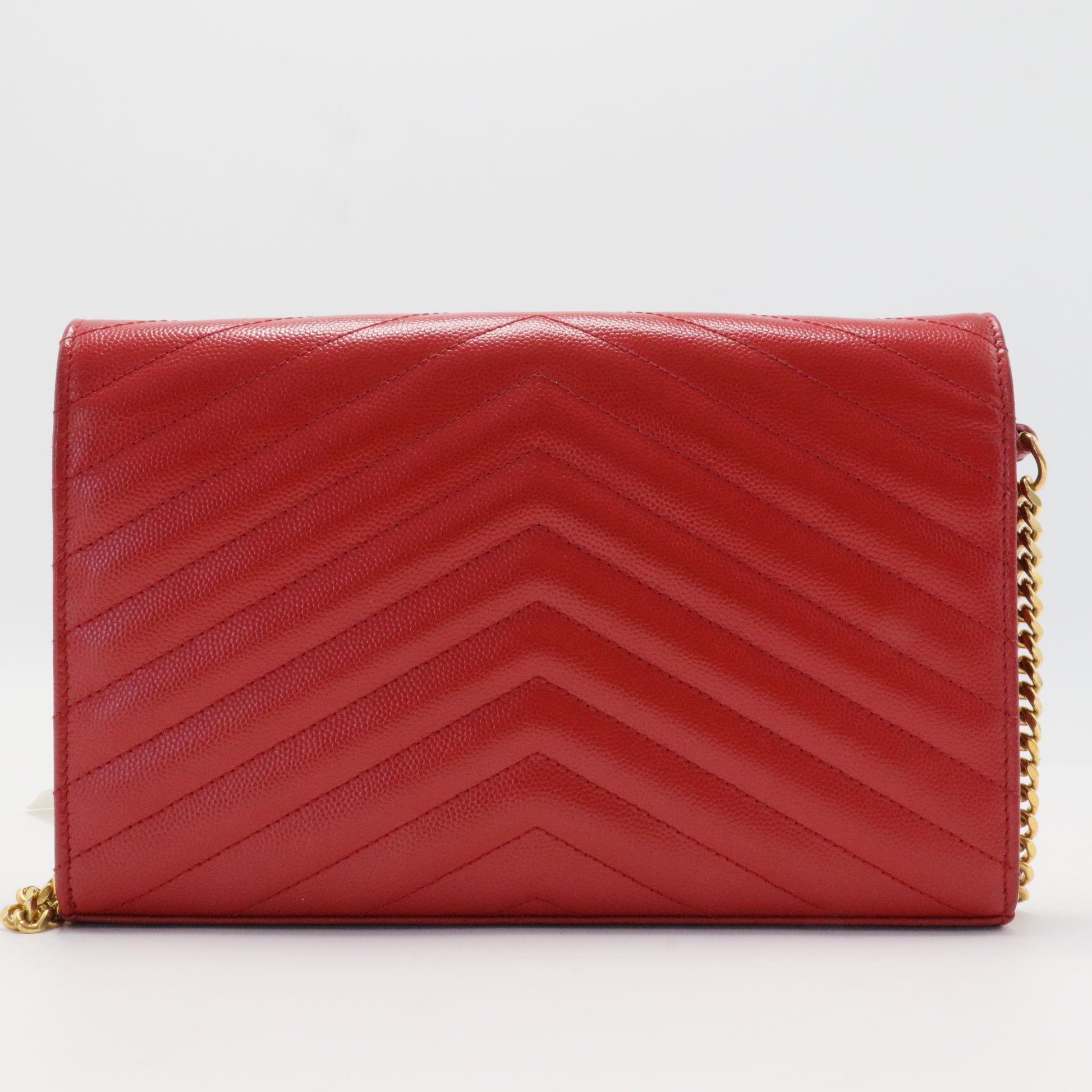 Classic Monogram Wallet on Chain Matelasse Chevron Leather Medium